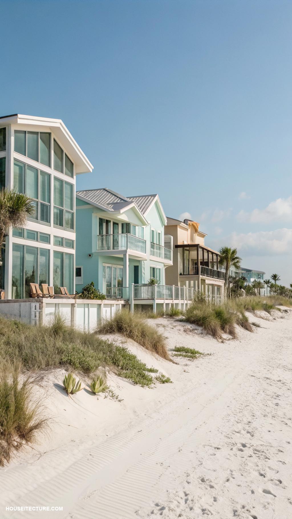 beach houses Beach access with minimal landscaping