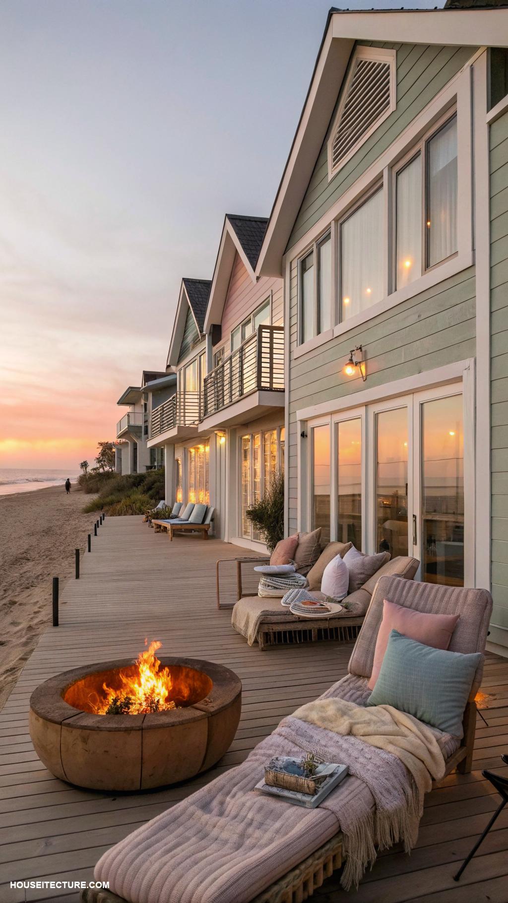 beach houses Fireplace for chilly beach evenings