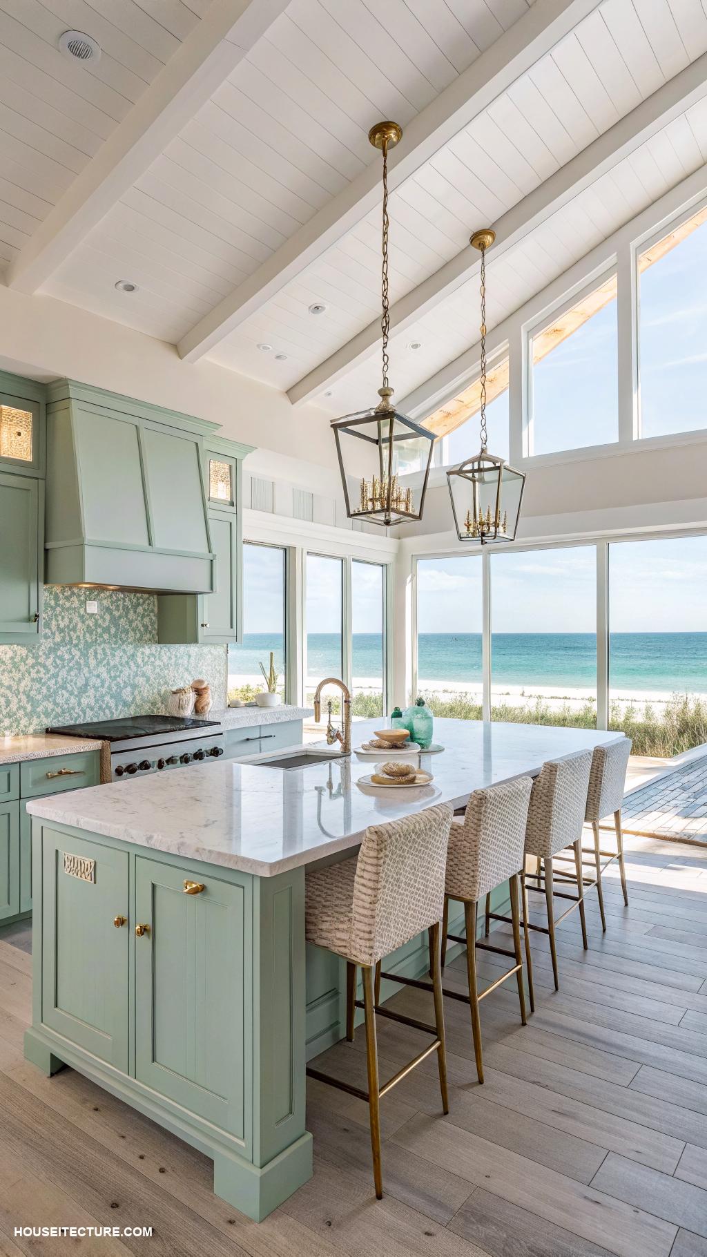beach houses Large kitchen with island for entertaining