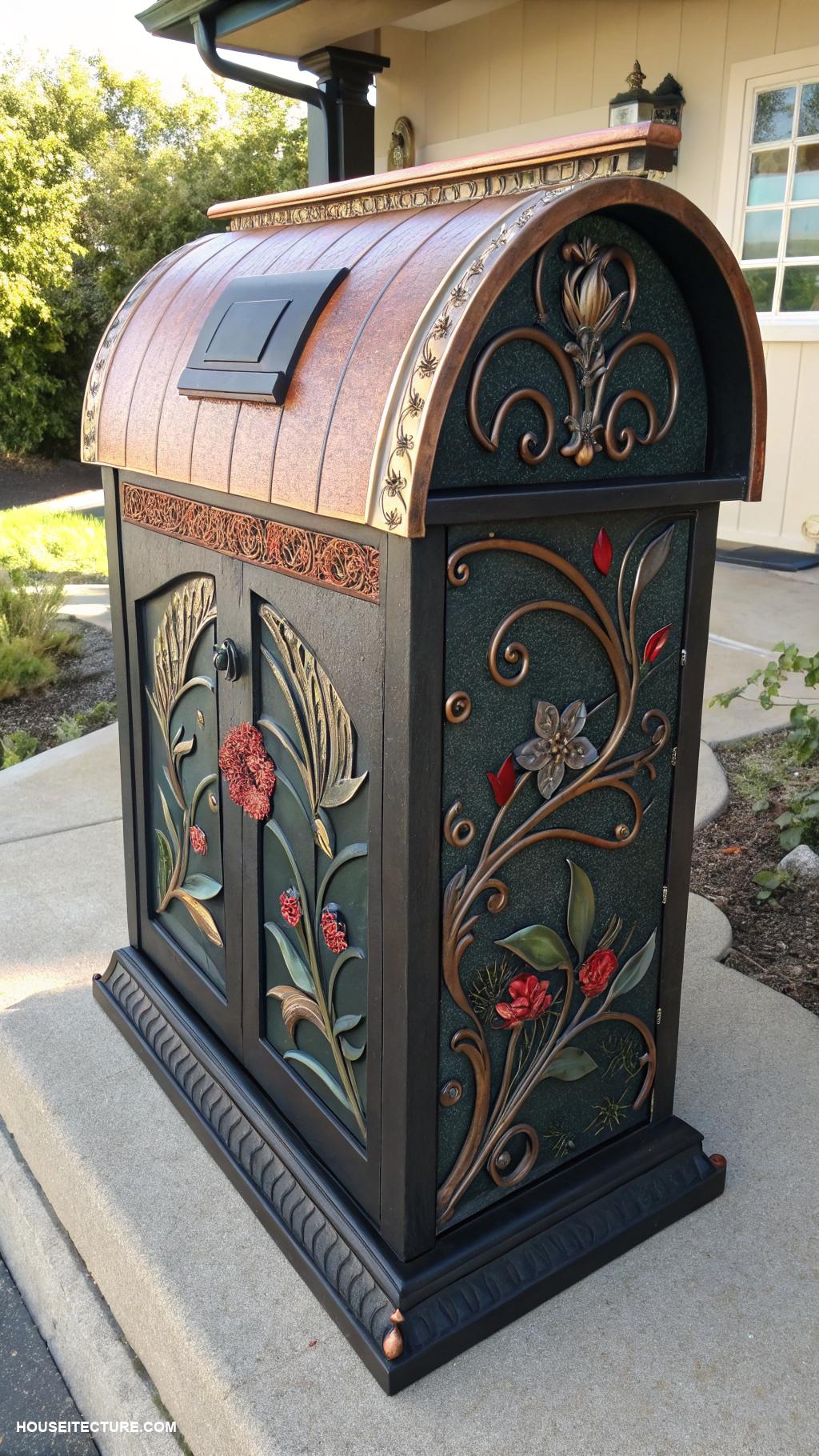 beautiful mailboxes Artisan crafted mailbox with artistic embellishments