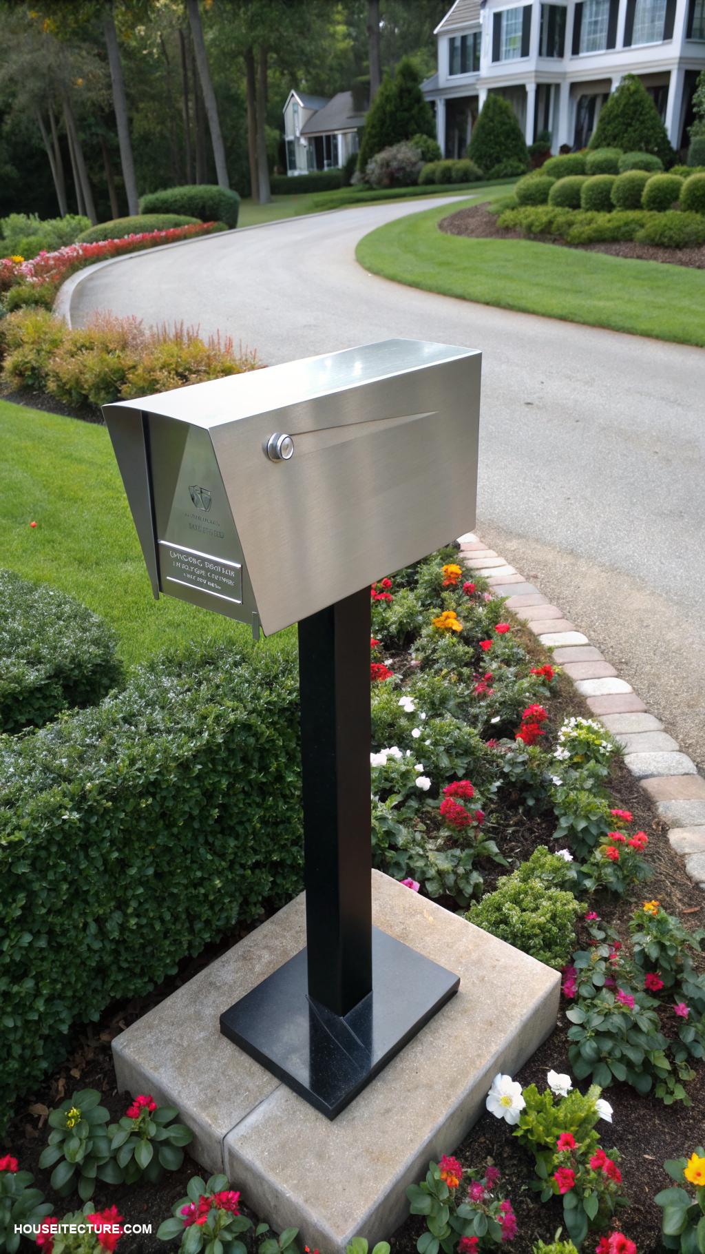 beautiful mailboxes Sleek modern metal mailbox with minimalist design