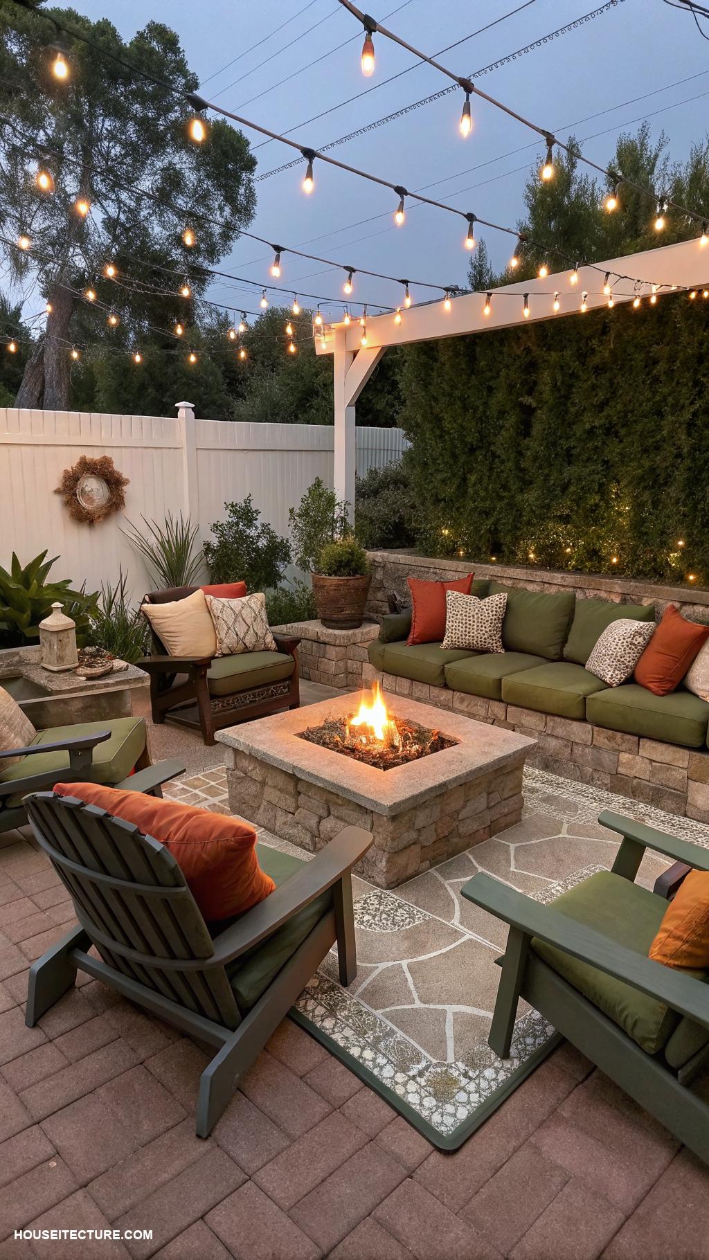 beautiful patio ideas Cozy fire pit with comfortable seating