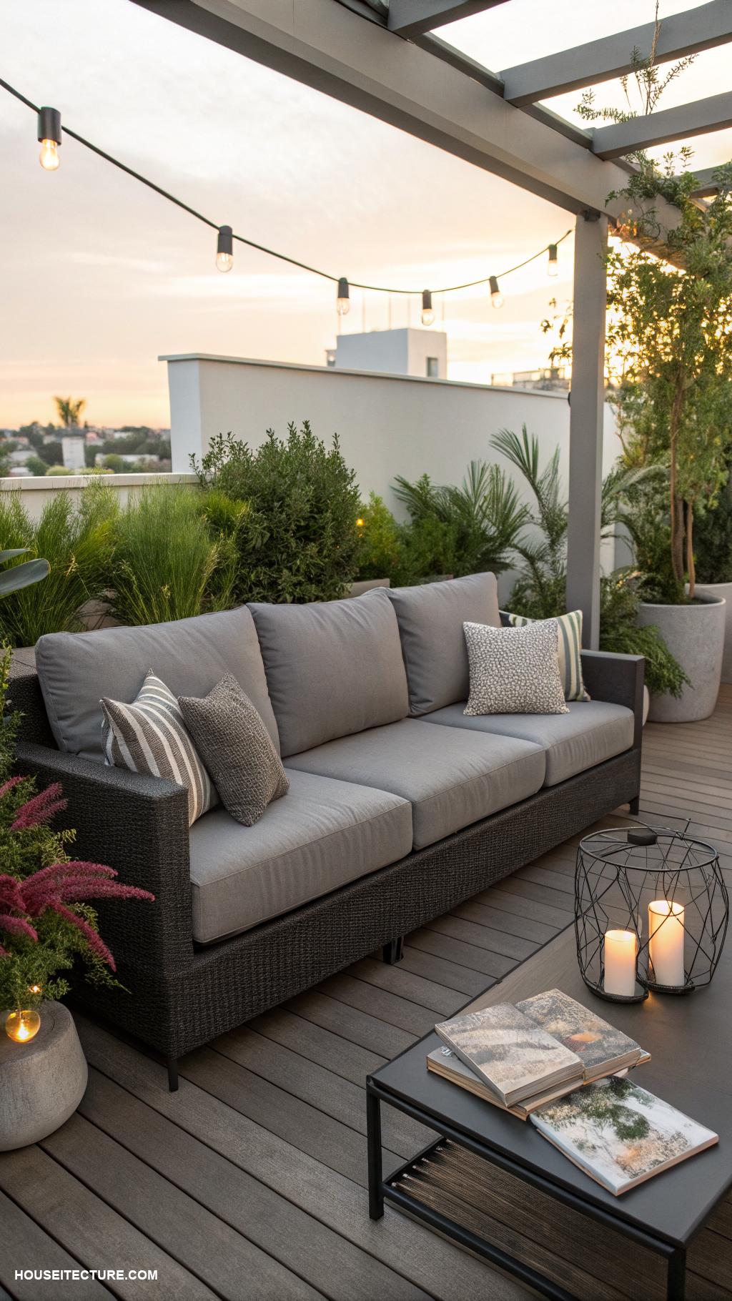 beautiful patio ideas Modern outdoor sofa with weather resistant fabrics