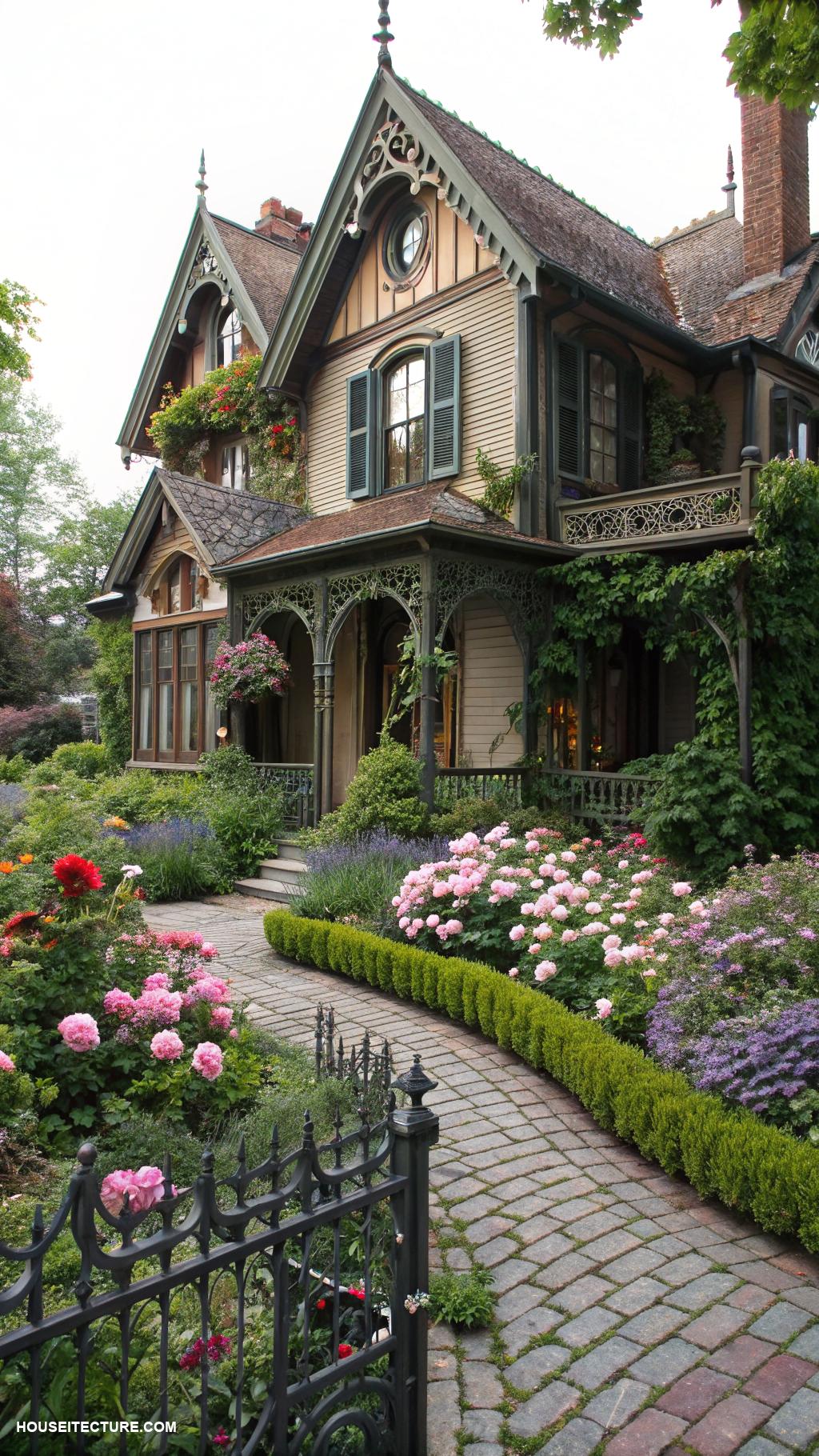 cottage houses Elegant Victorian cottage with lush garden