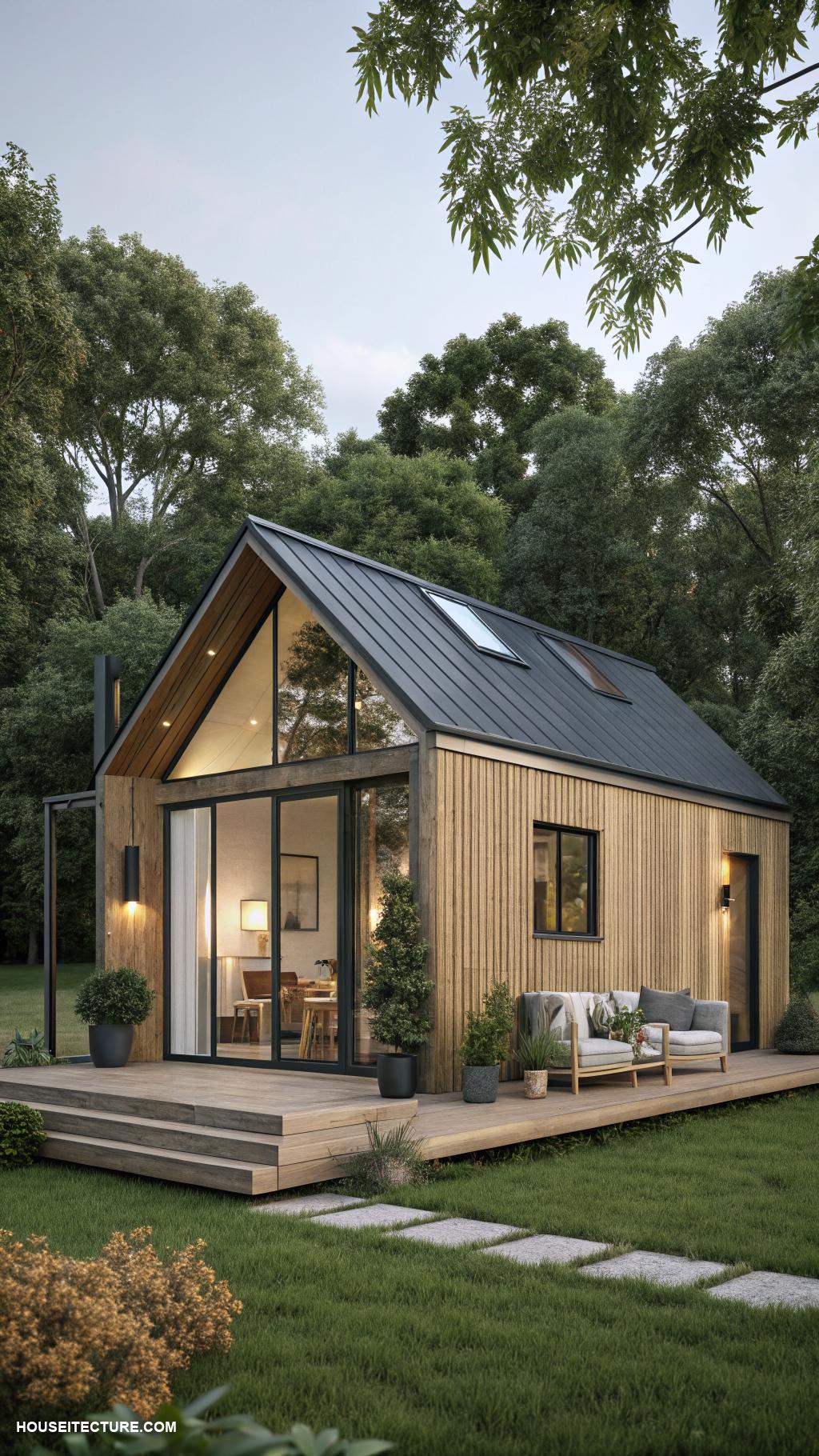 cottage houses Modern tiny cottage with minimalist design features
