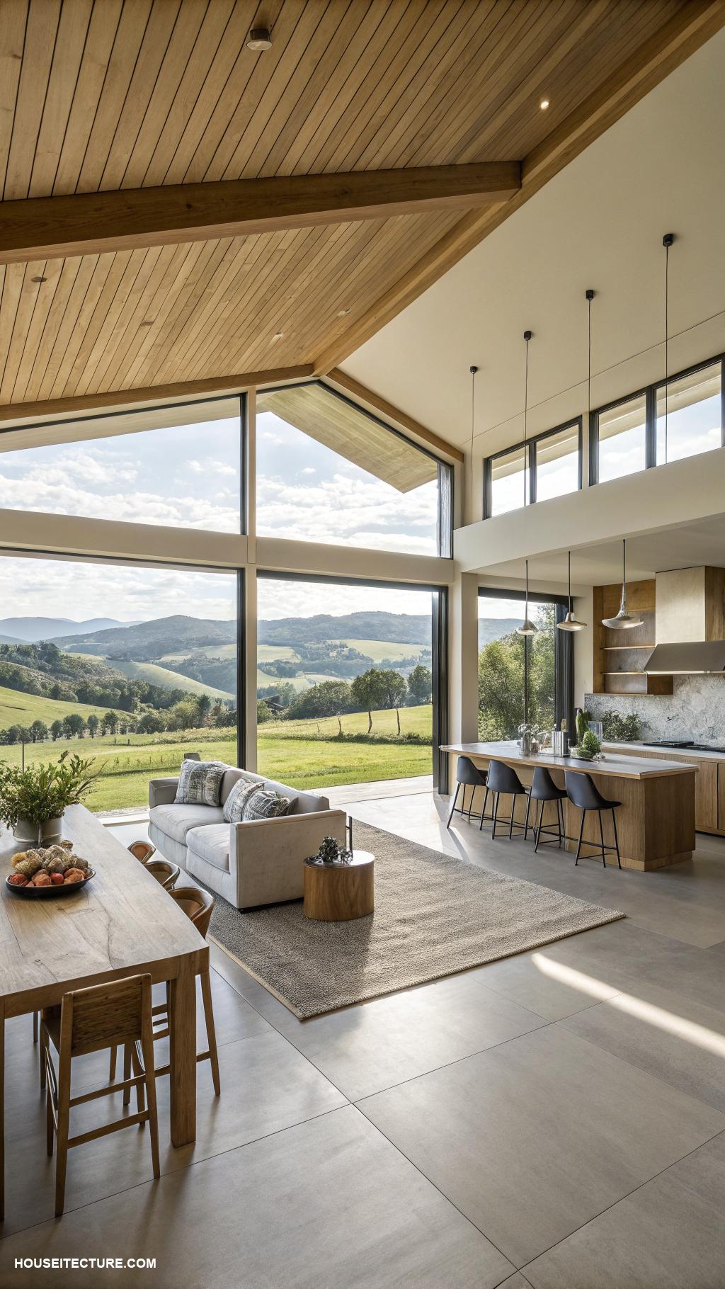 country house Modern minimalist with open floor plan