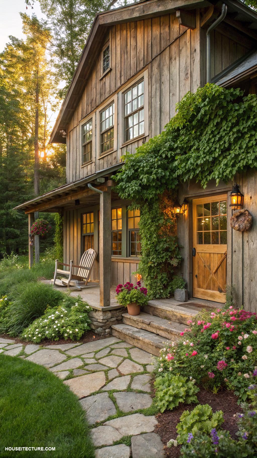 country house Rustic charm with natural wood finishes