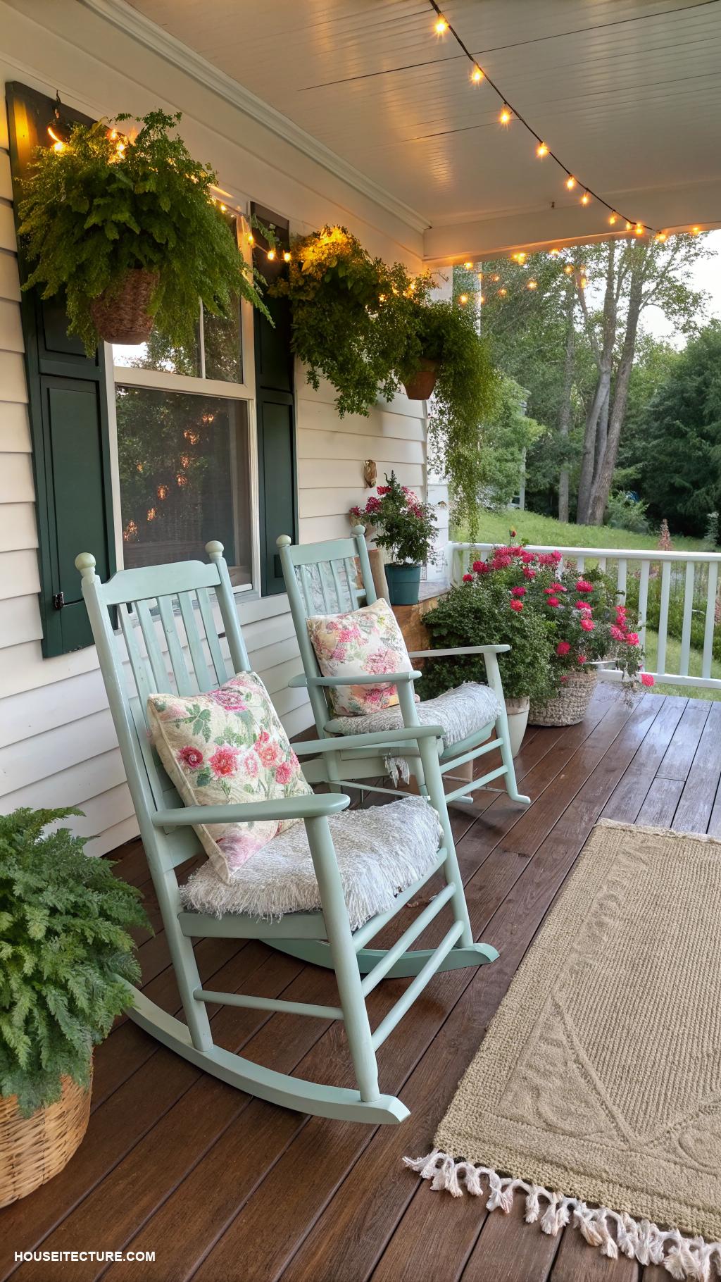 easy front porch ideas Add rocking chairs for cozy seating
