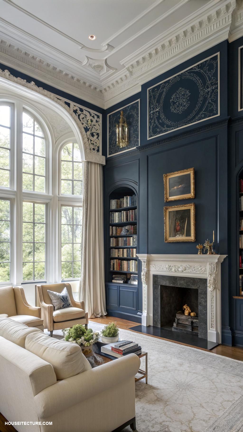 english estate Accent walls for visual interest