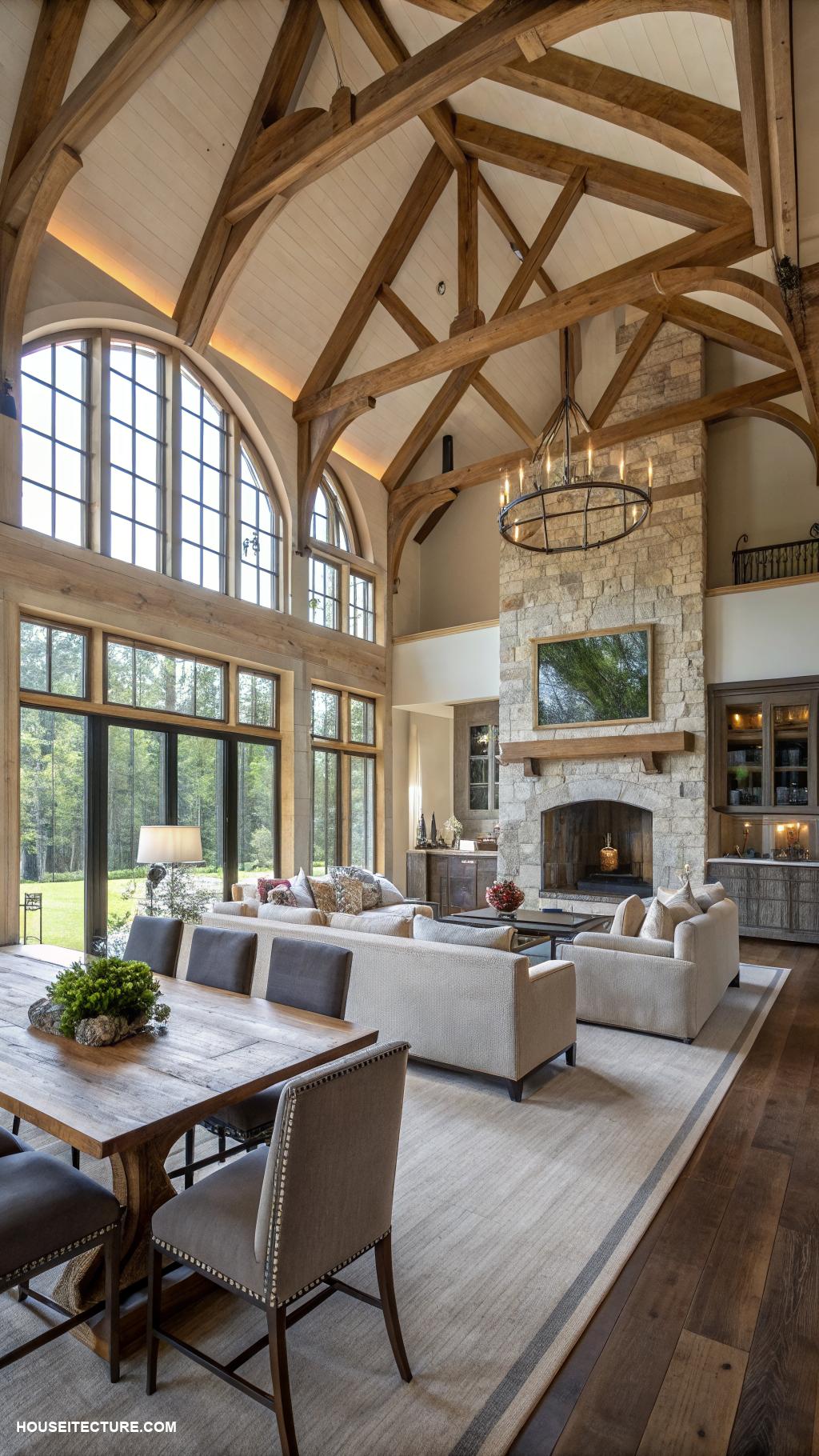 english estate Open floor plan for spacious living