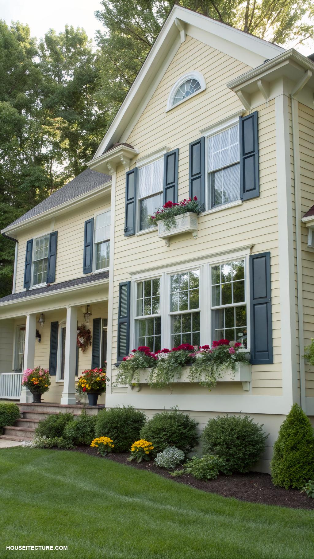 exterior shutters ideas Faux shutters for added dimension