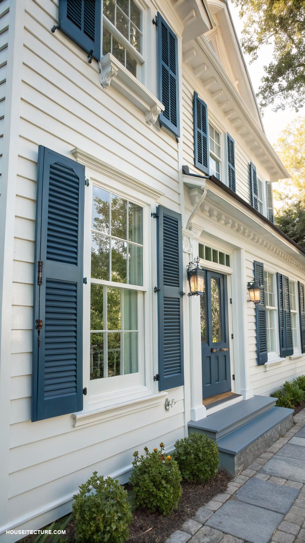 exterior shutters ideas Louvered shutters for traditional style