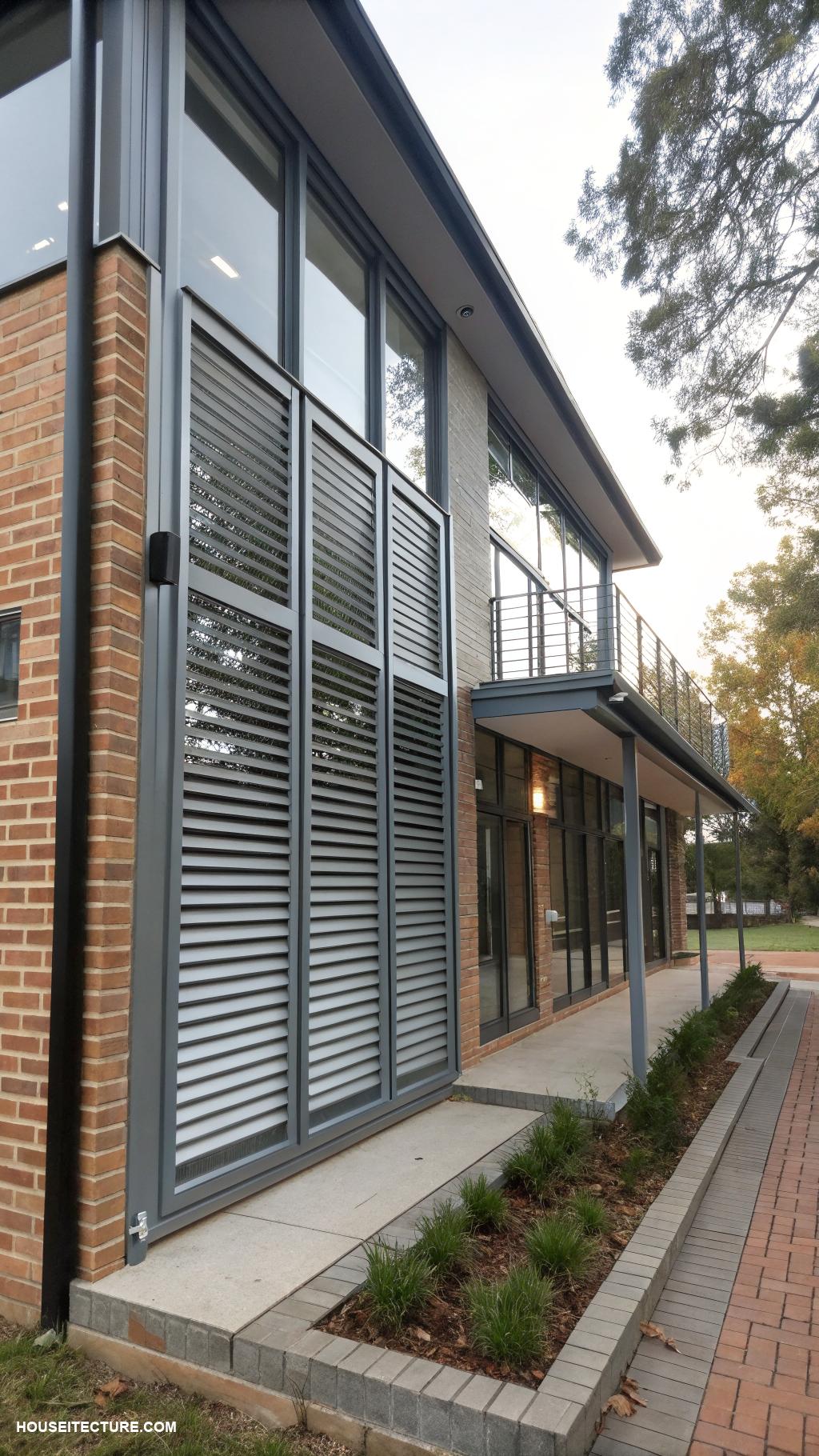 exterior shutters ideas Modern metal shutters for industrial look