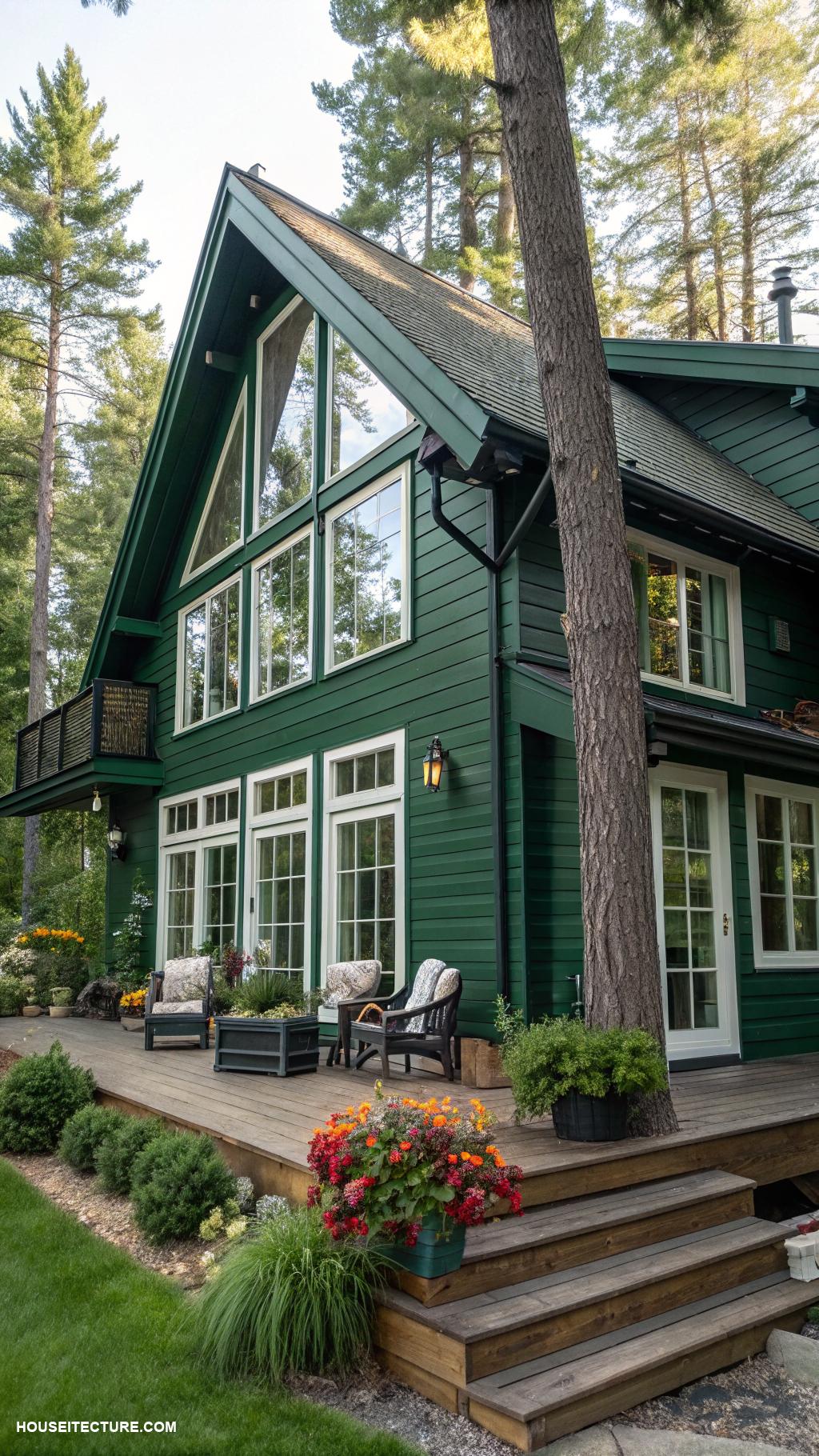 house color ideas Deep green for a natural touch