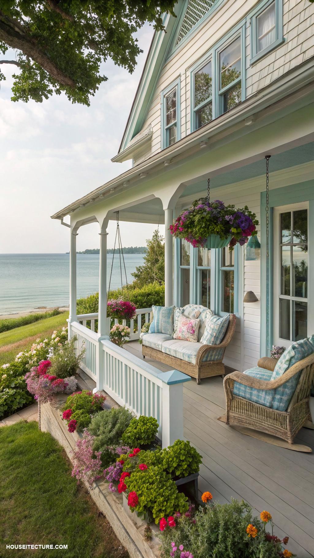 modern coastal houses Charming seaside cottage with wraparound porch