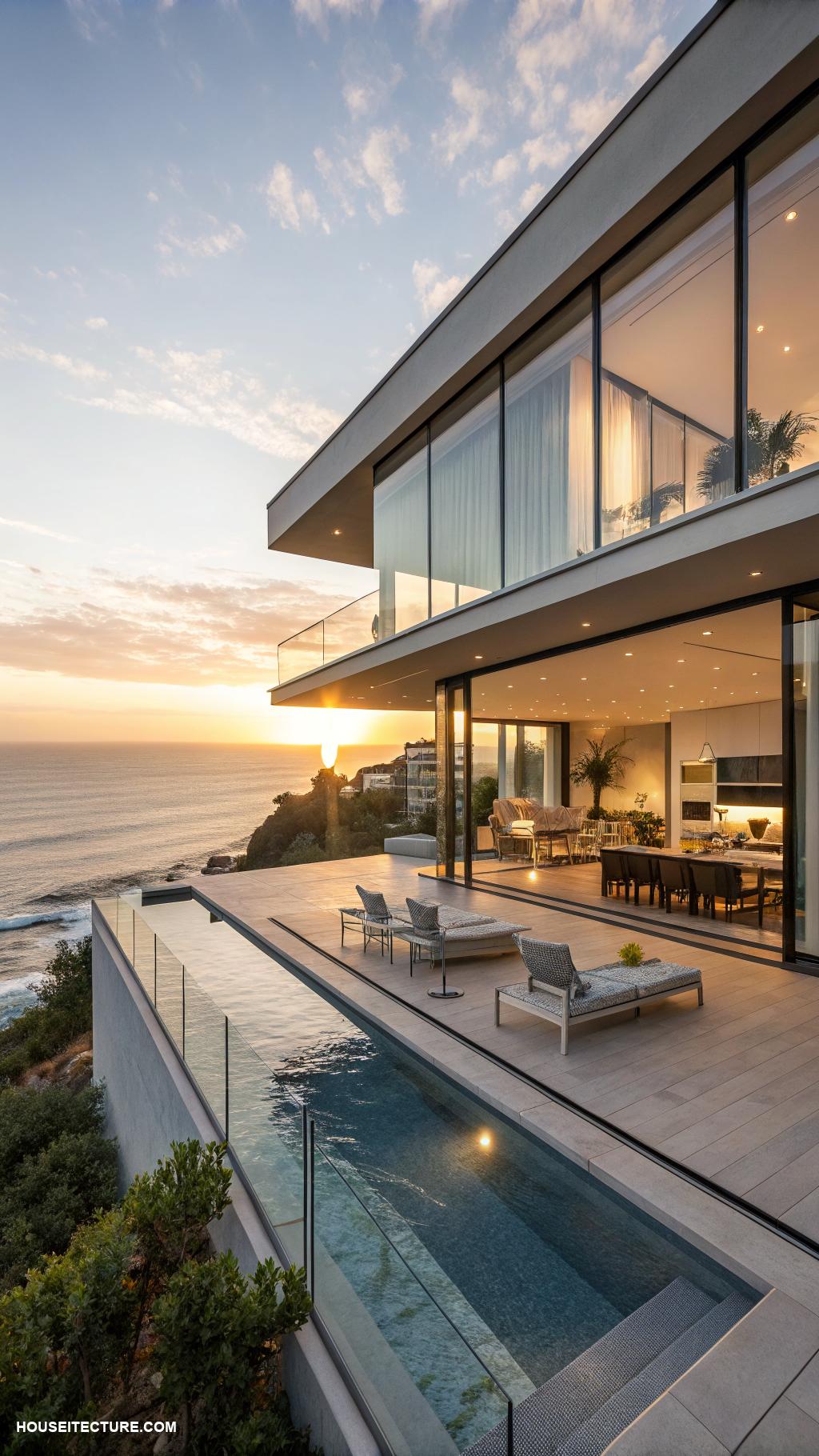modern coastal houses Contemporary retreat with infinity pool