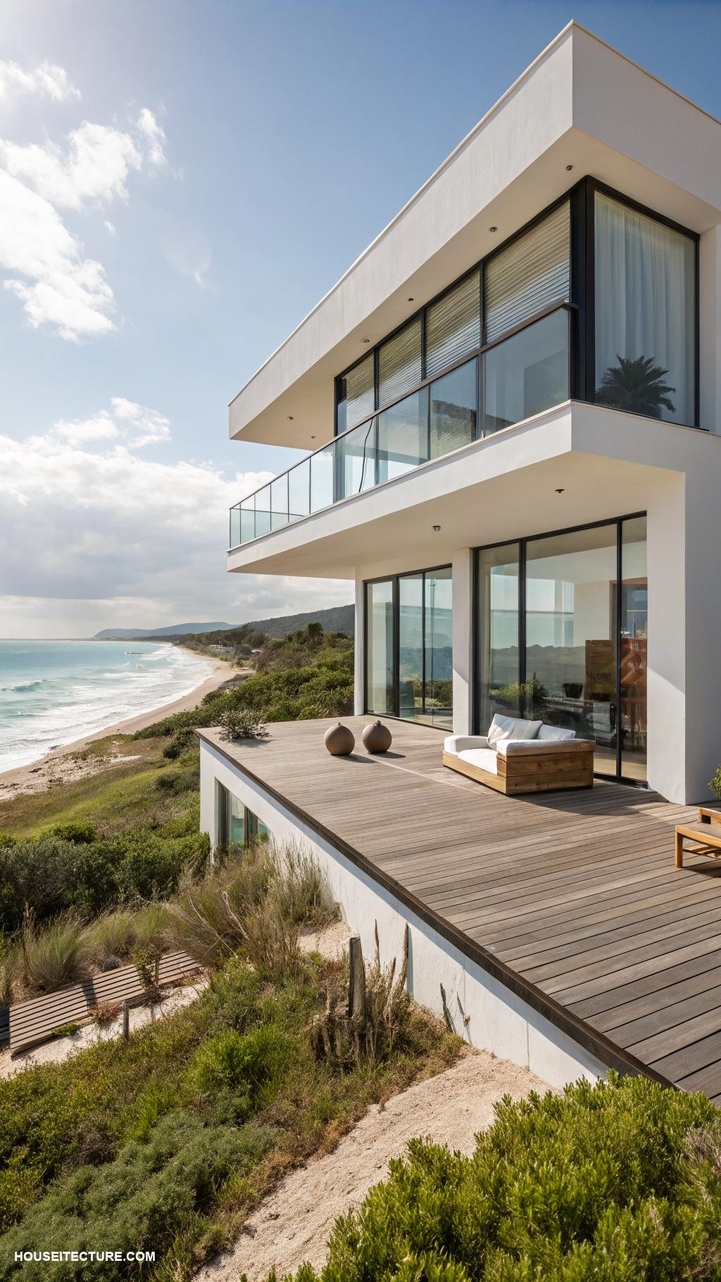 modern coastal houses Minimalist design accented with natural materials