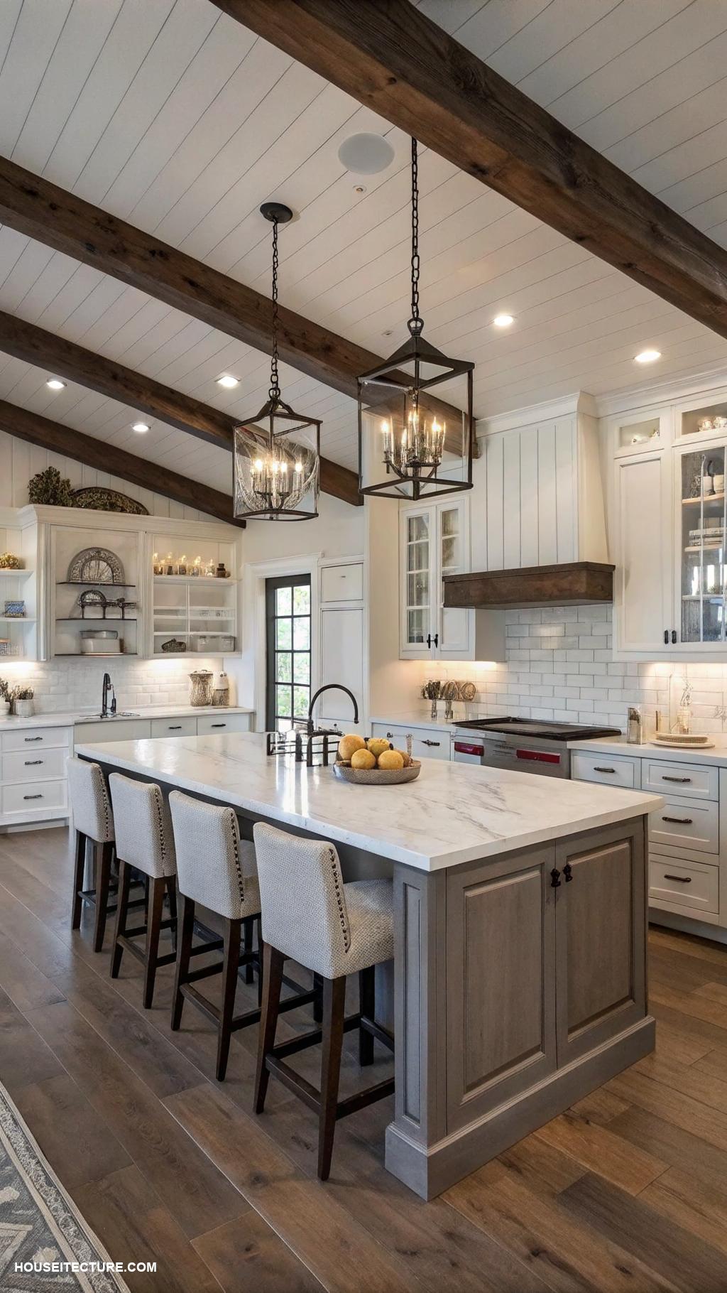 modern farmhouses Large farmhouse kitchen with island