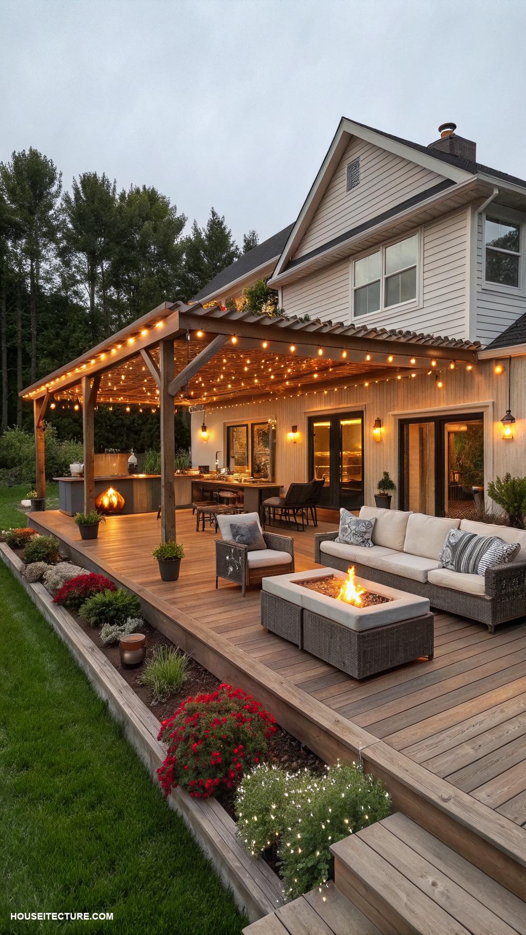 modern farmhouses Spacious outdoor entertaining area