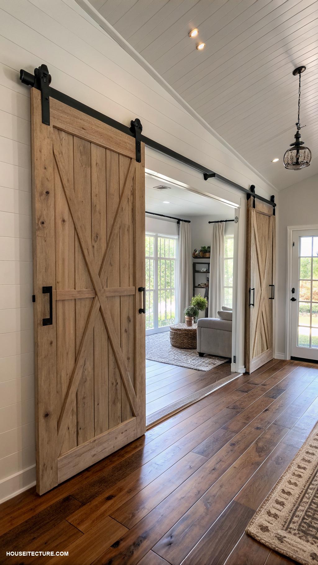 modern farmhouses Stylish barn doors for room dividers
