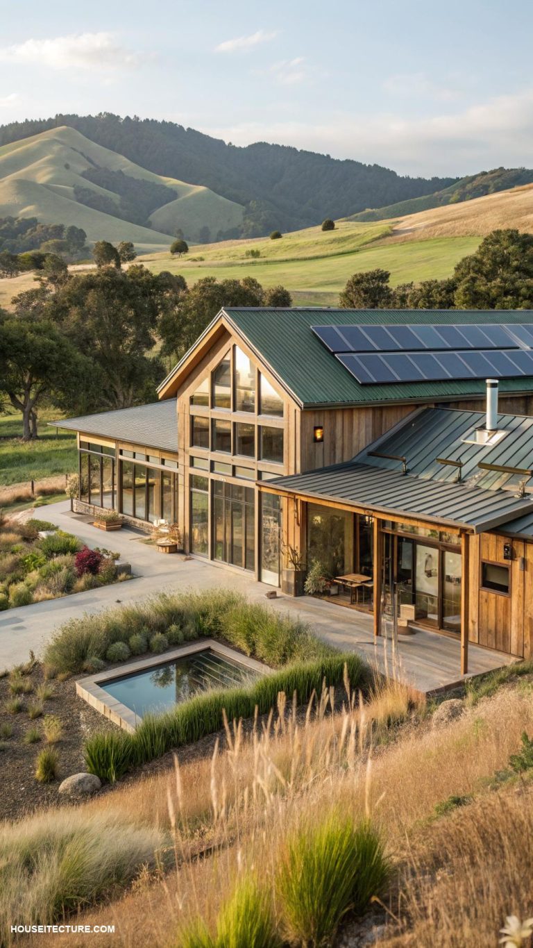 modern farmhouses Sustainable materials and energy efficient design