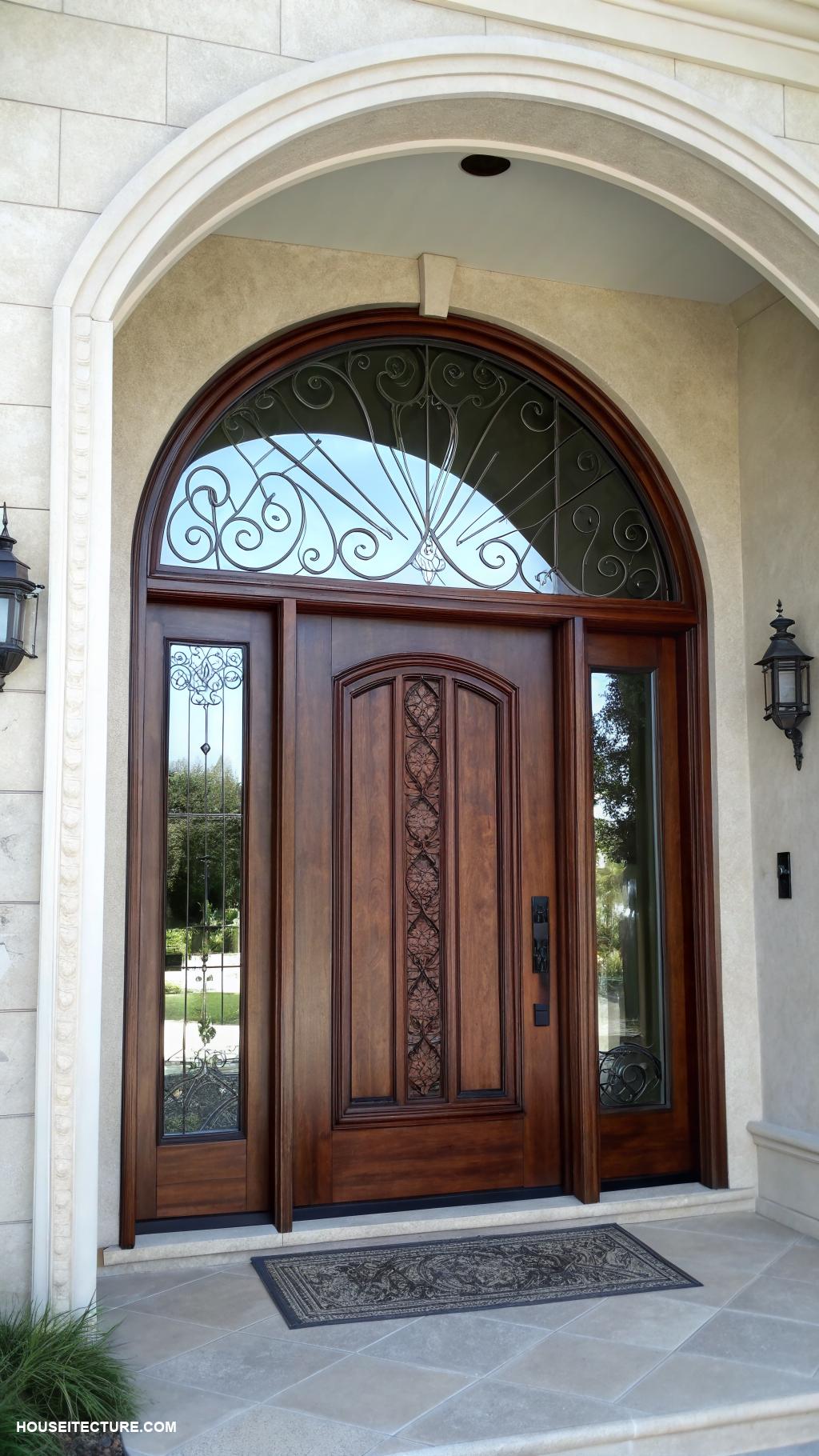 modern front door ideas Arched door for elegant silhouette