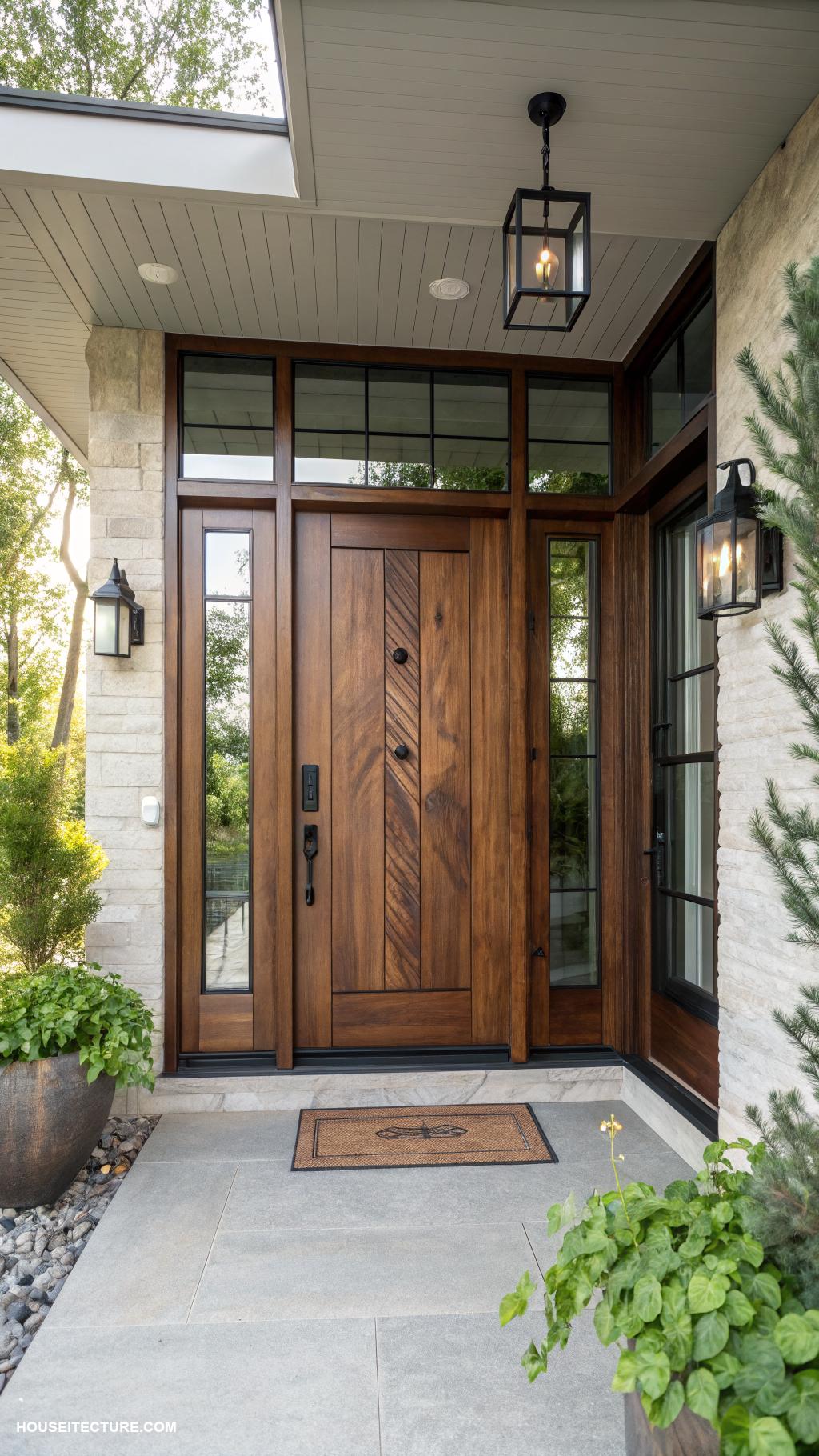 modern front door ideas Fiberglass door mimicking natural wood
