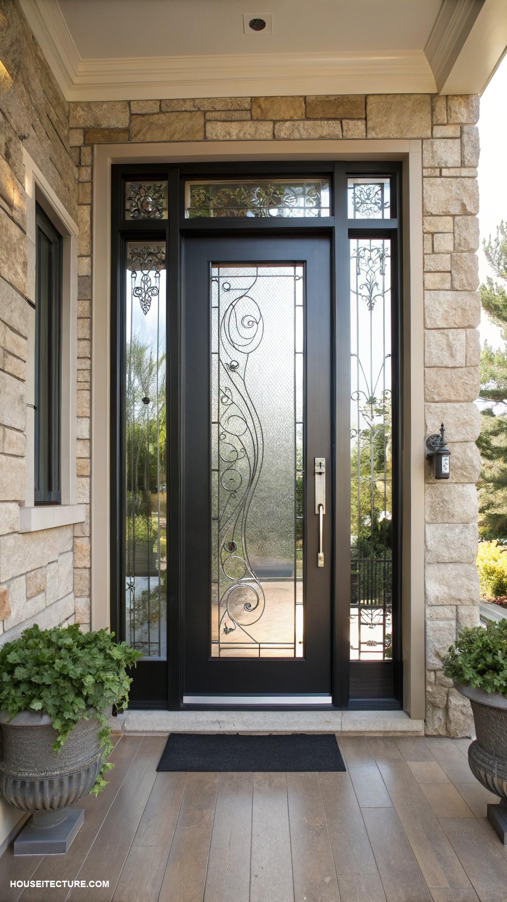 modern front door ideas Glass panel door with sleek frame