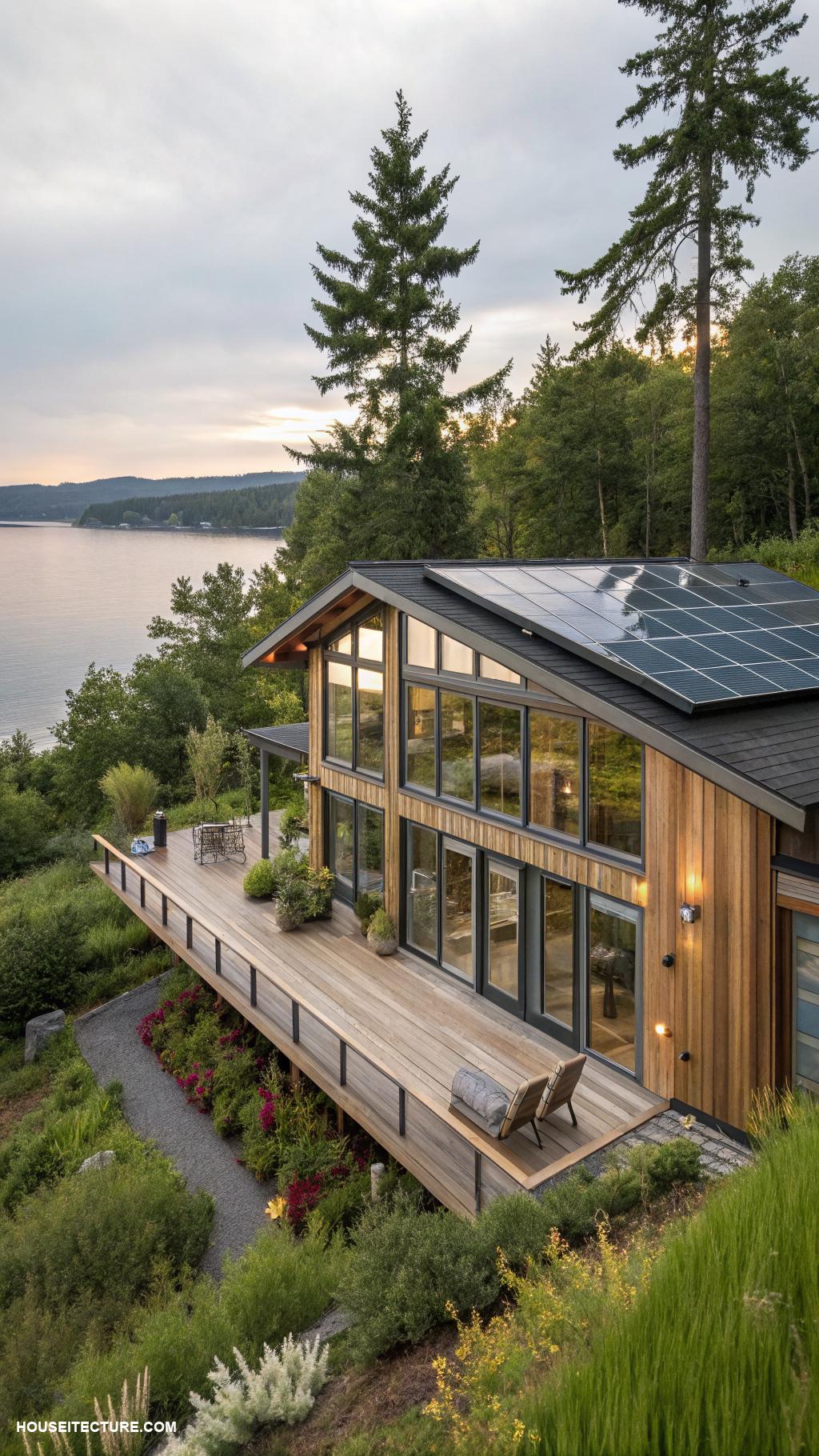 modern lake house Sustainable materials for eco friendly lakeside retreat