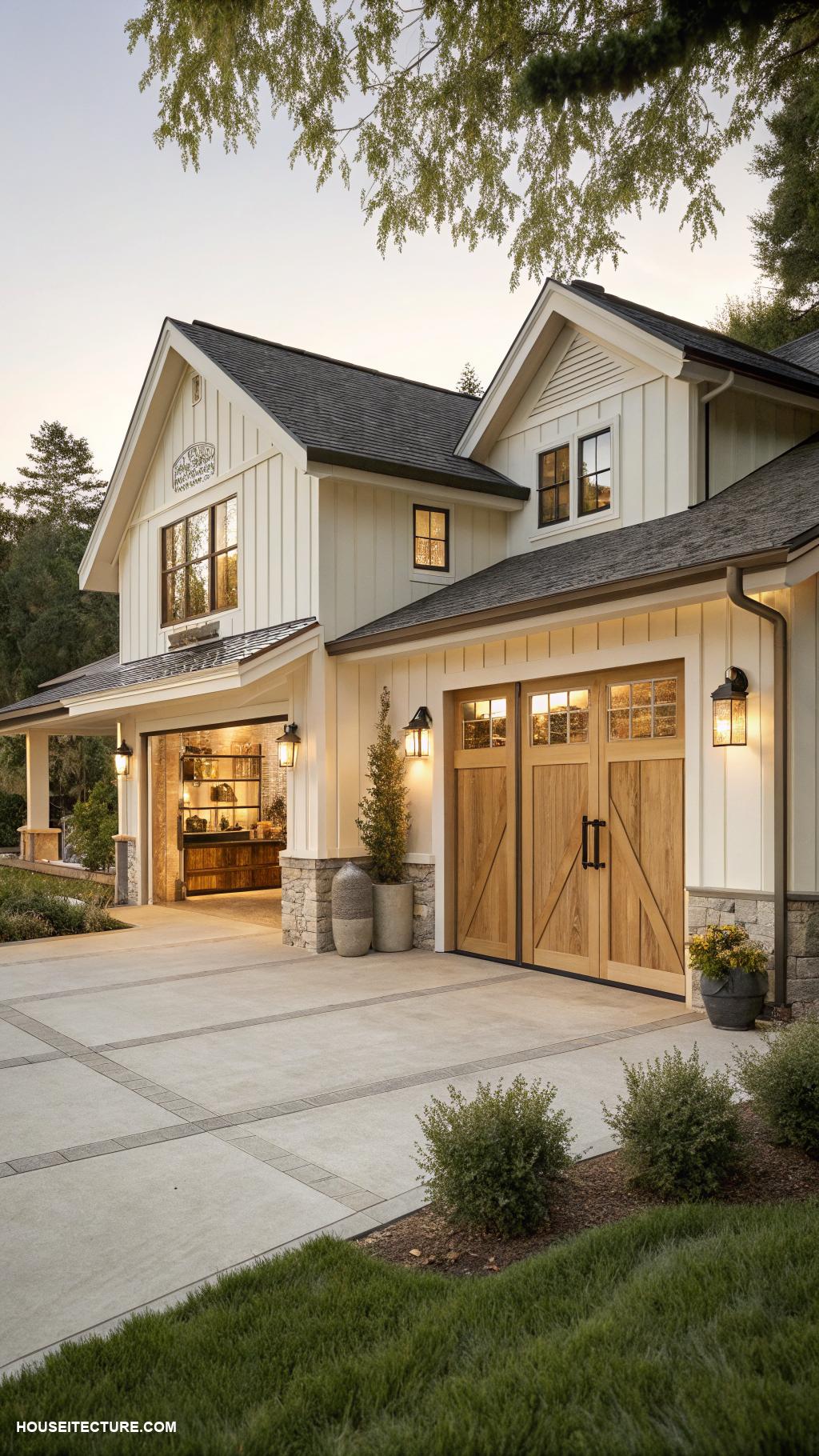 ranch houses Attached garage with extra storage space