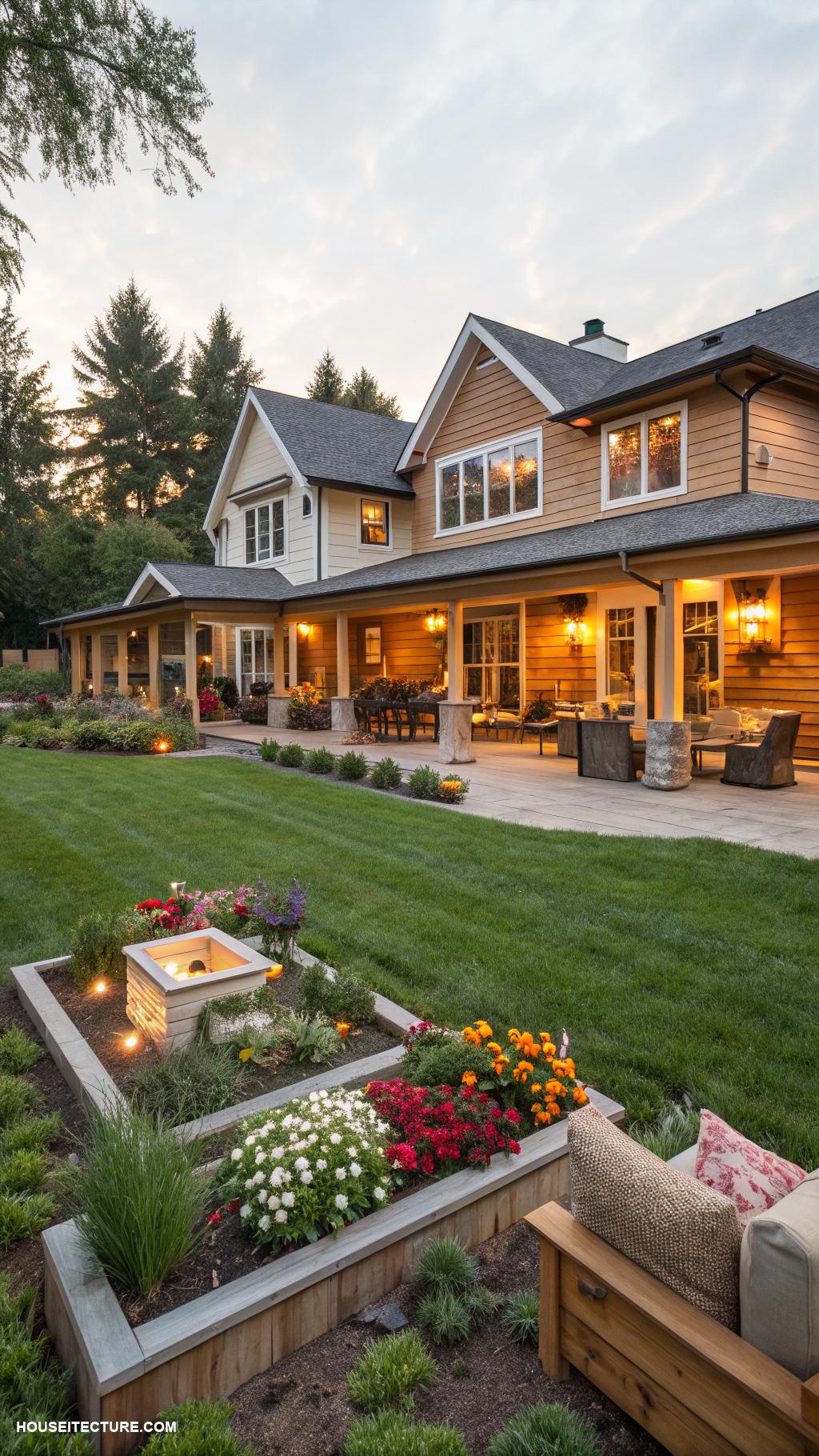 ranch houses Large backyard for family gatherings and gardening