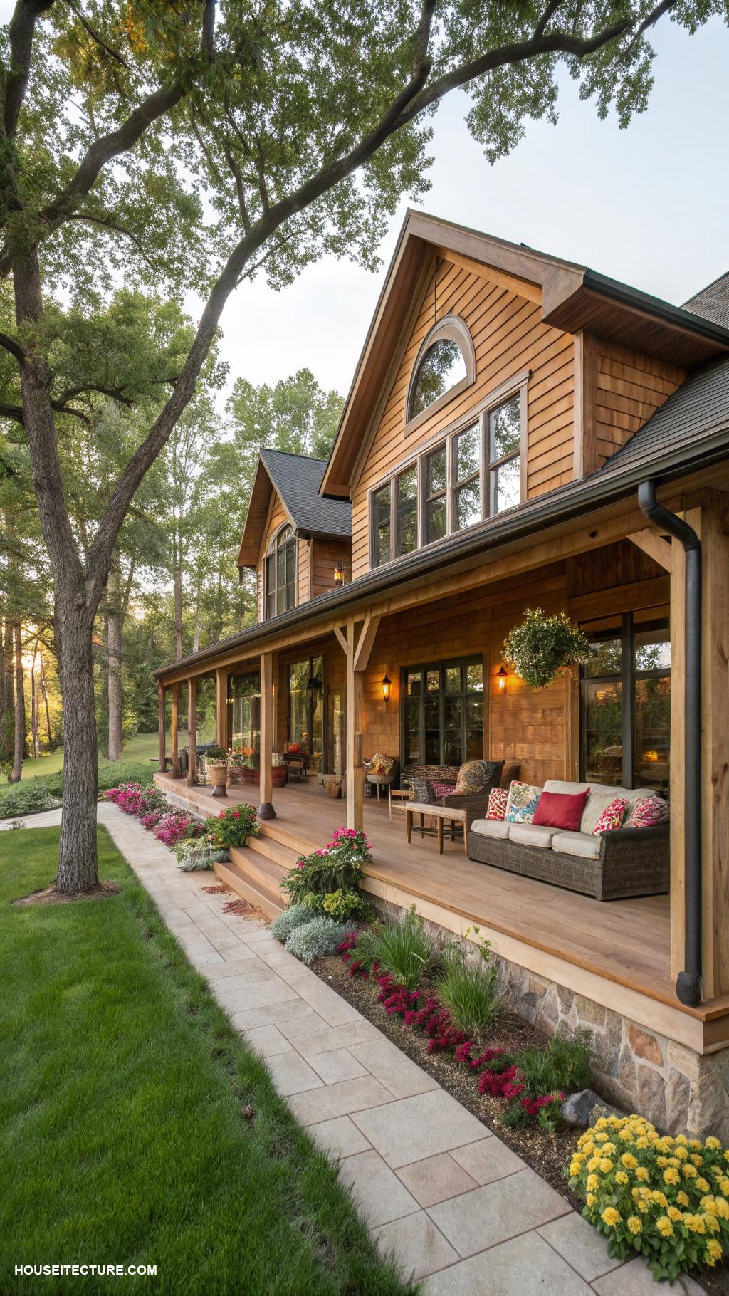 ranch houses Spacious wraparound porch for outdoor enjoyment