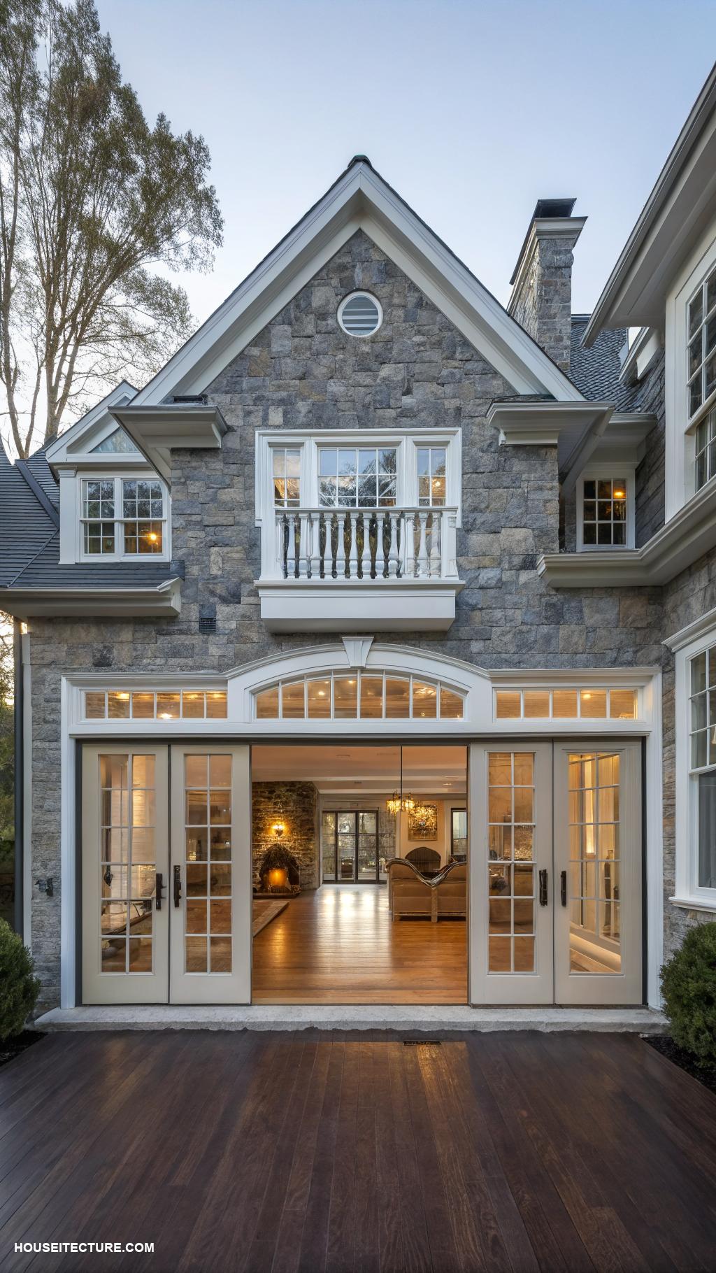 stone colonial houses Spacious open floor plan for modern living