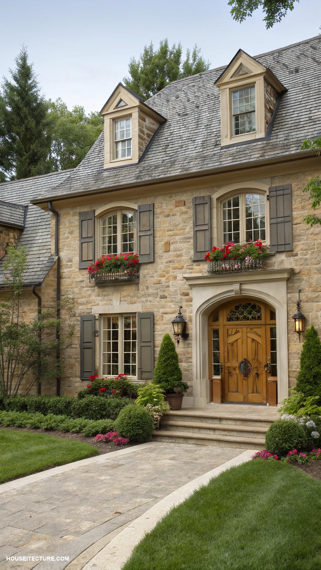 stone colonial houses Timeless dormer windows for added character