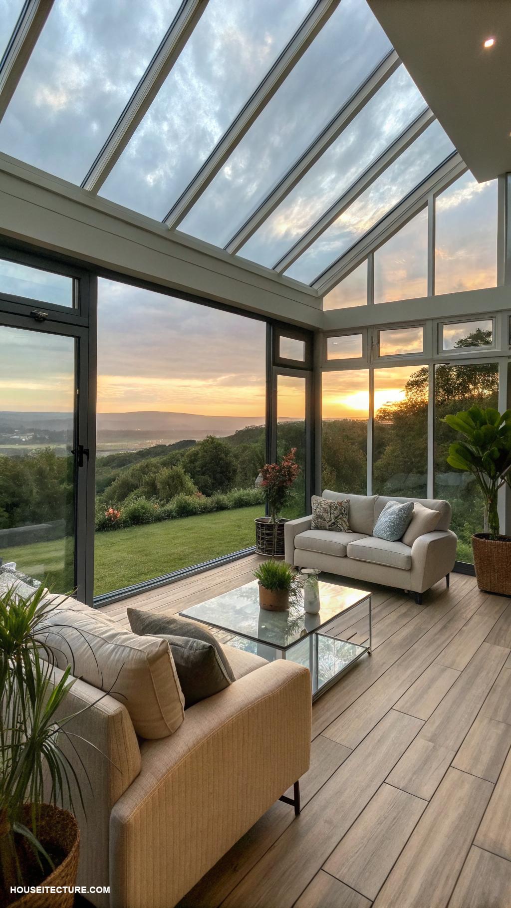 sun room extension ideas Floor to ceiling windows for panoramic sights