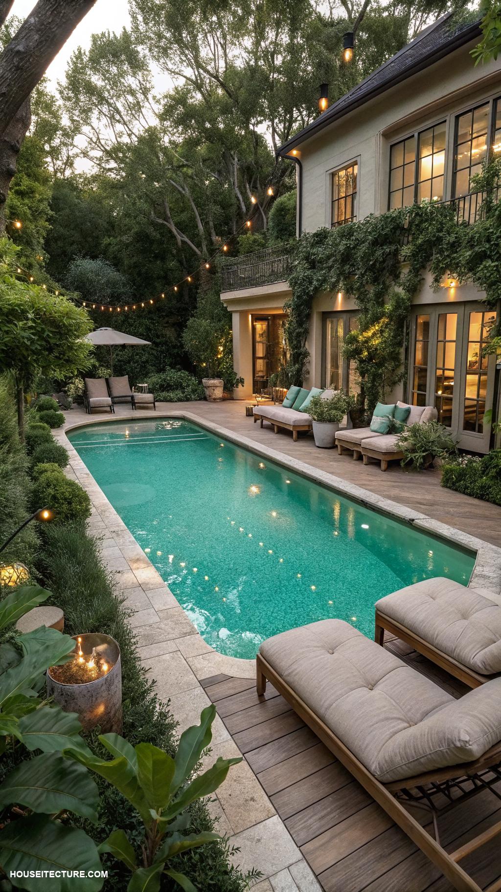 traditional pools Kidney shaped pool for a cozy feel