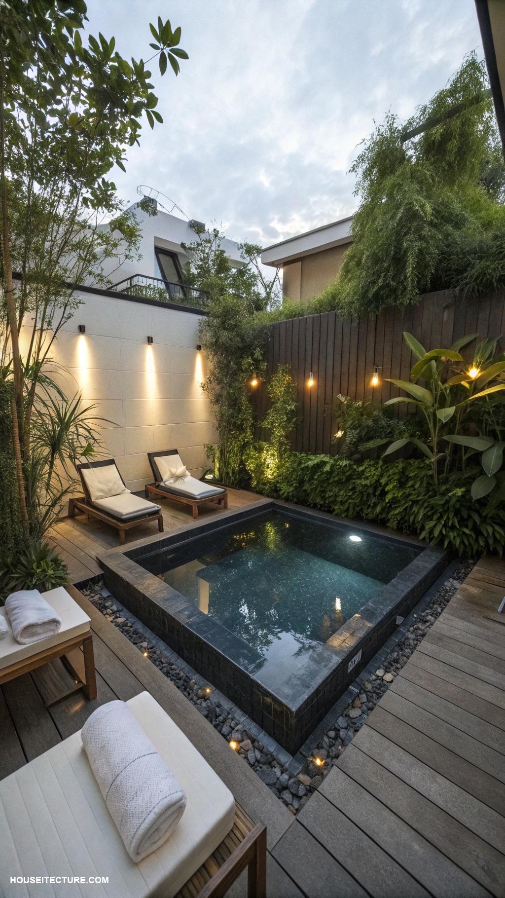traditional pools Plunge pool for small outdoor spaces