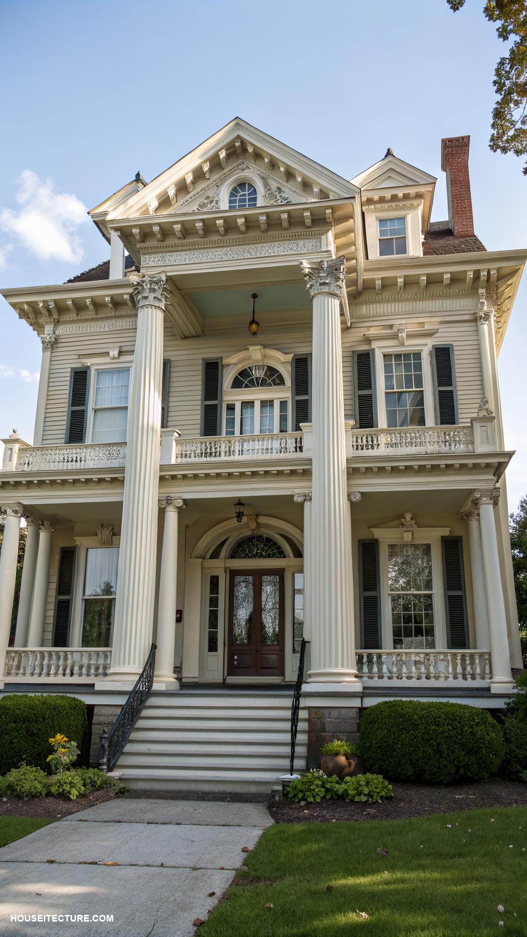 victorian homes Colonial Revival symmetrical facades