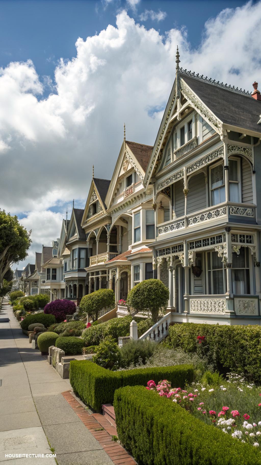 victorian homes Fraternal Gothic intricate woodwork