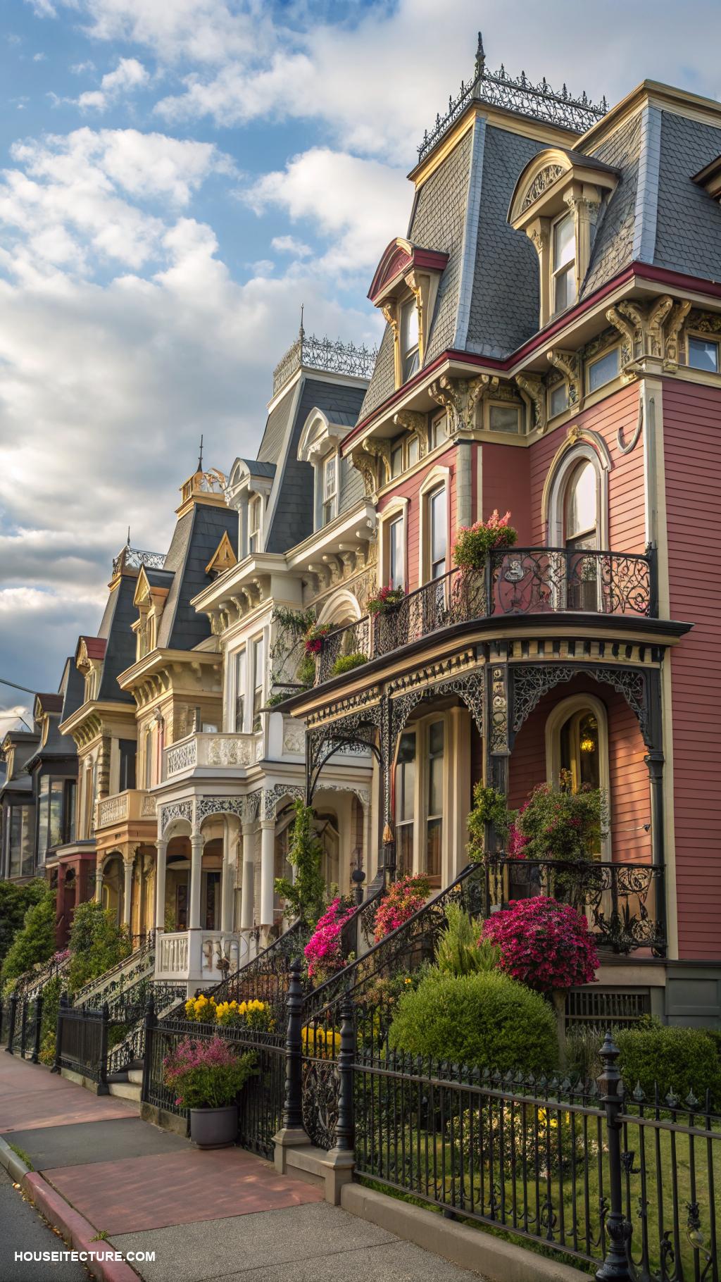 victorian homes Second Empire mansard roofs