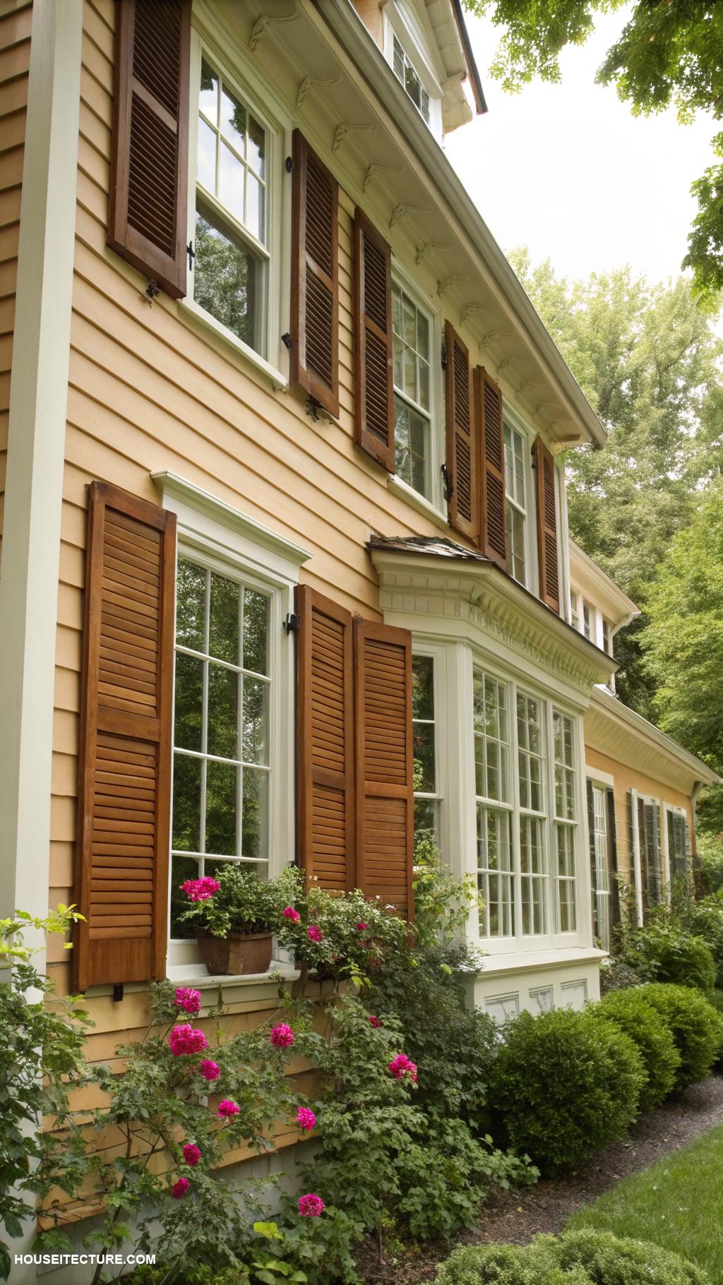 cedar shutters Cedar louvered shutters for traditional appeal