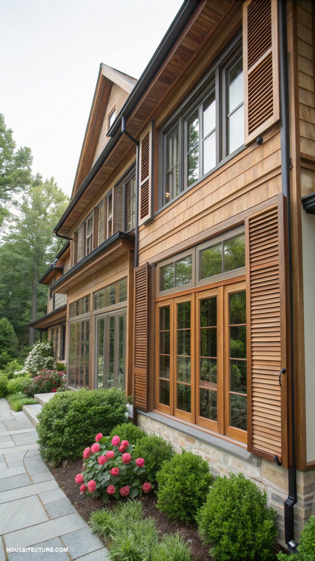 cedar shutters Folding cedar shutters for versatility