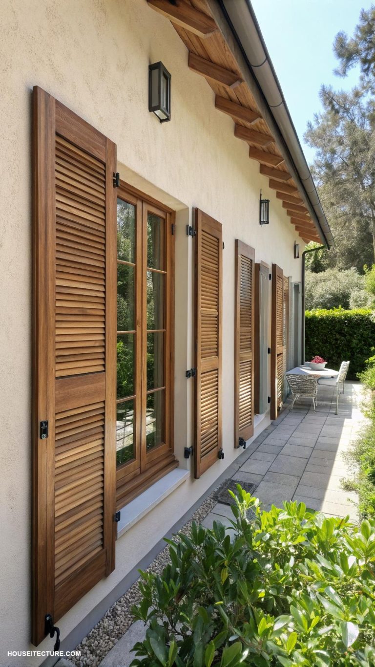 cedar shutters Minimalist cedar shutters for modern aesthetics