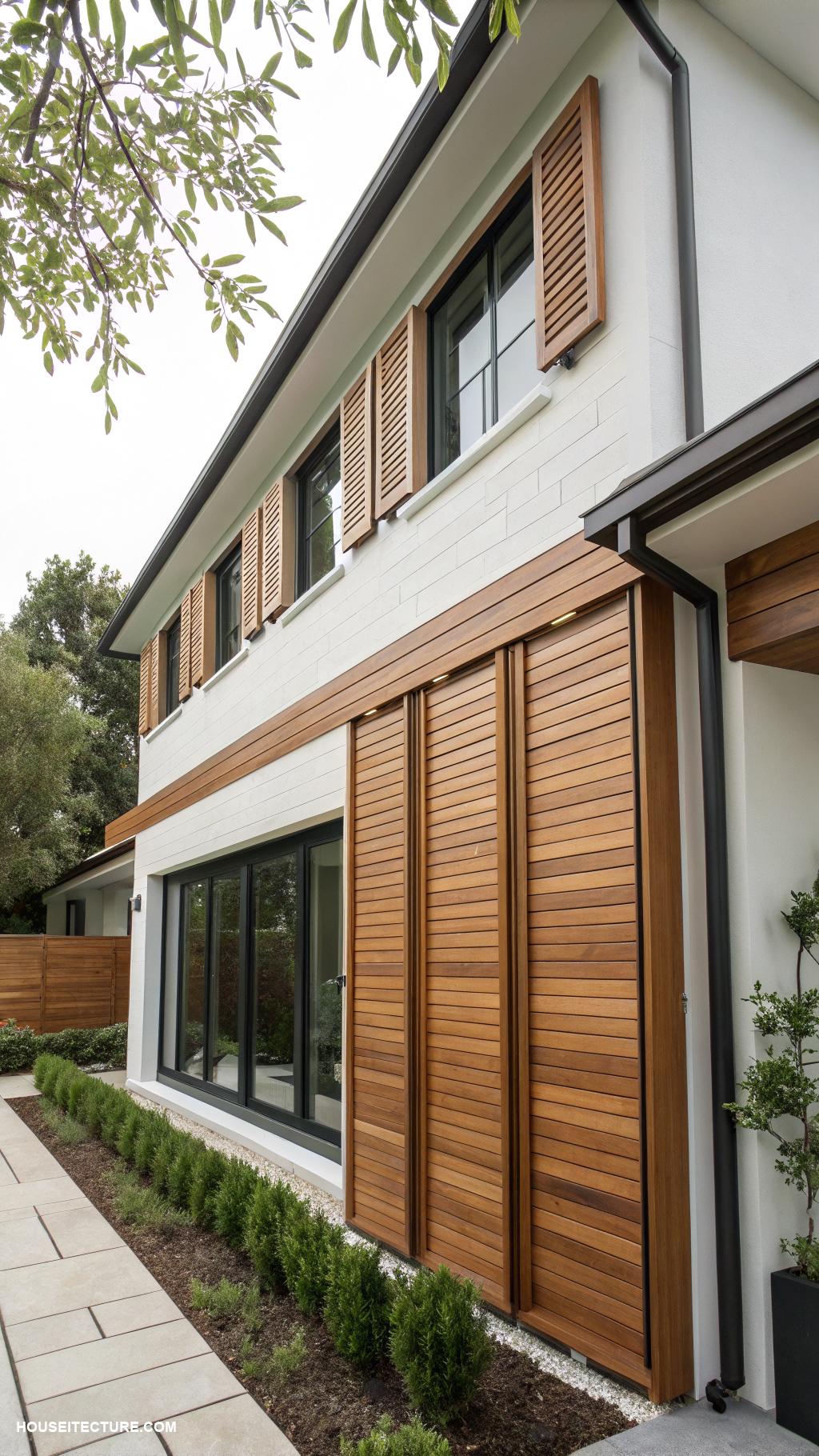 cedar shutters Modern cedar shutters with sleek lines