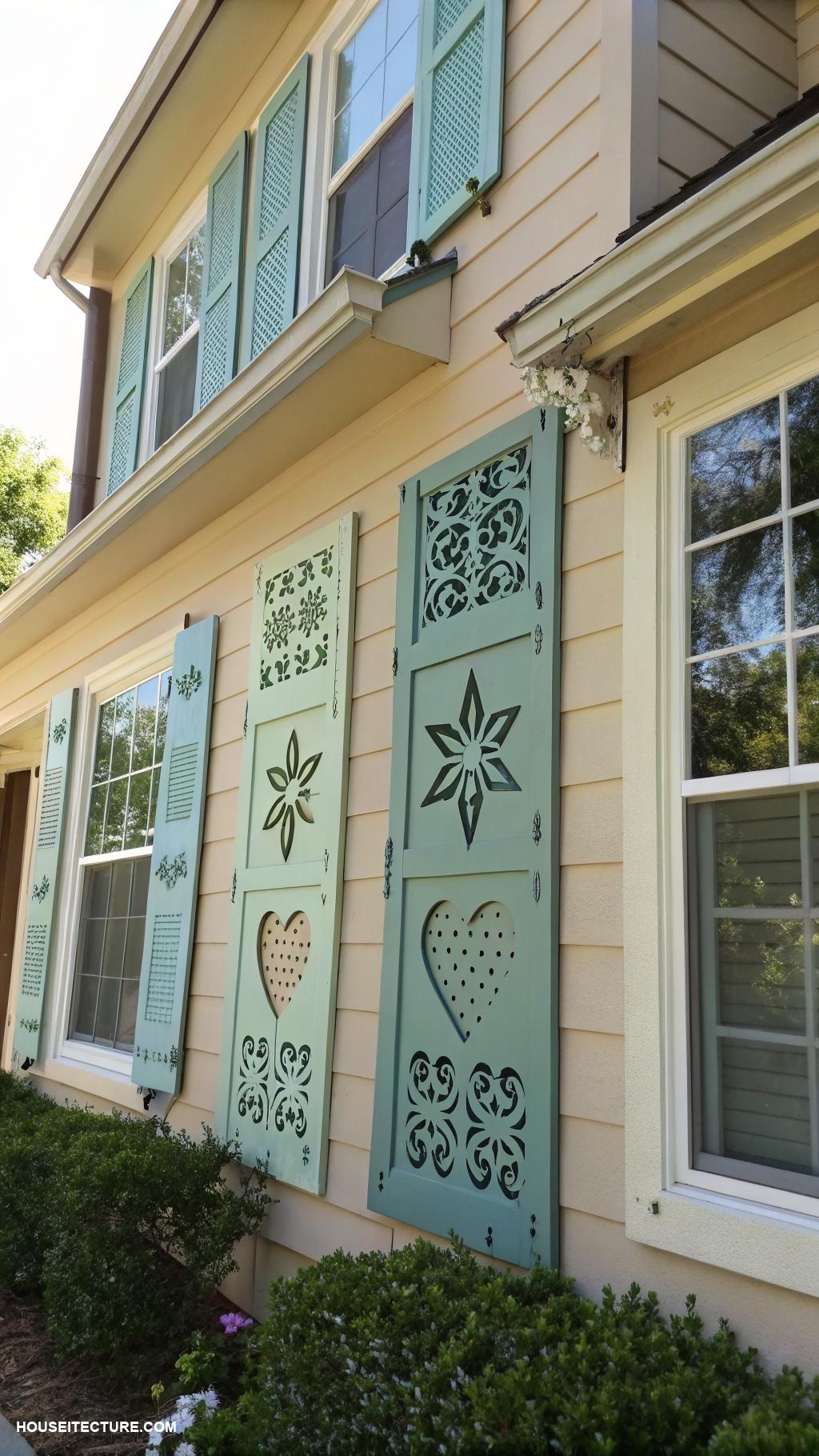 diy shutters exterior Shutters with cutout designs for interest