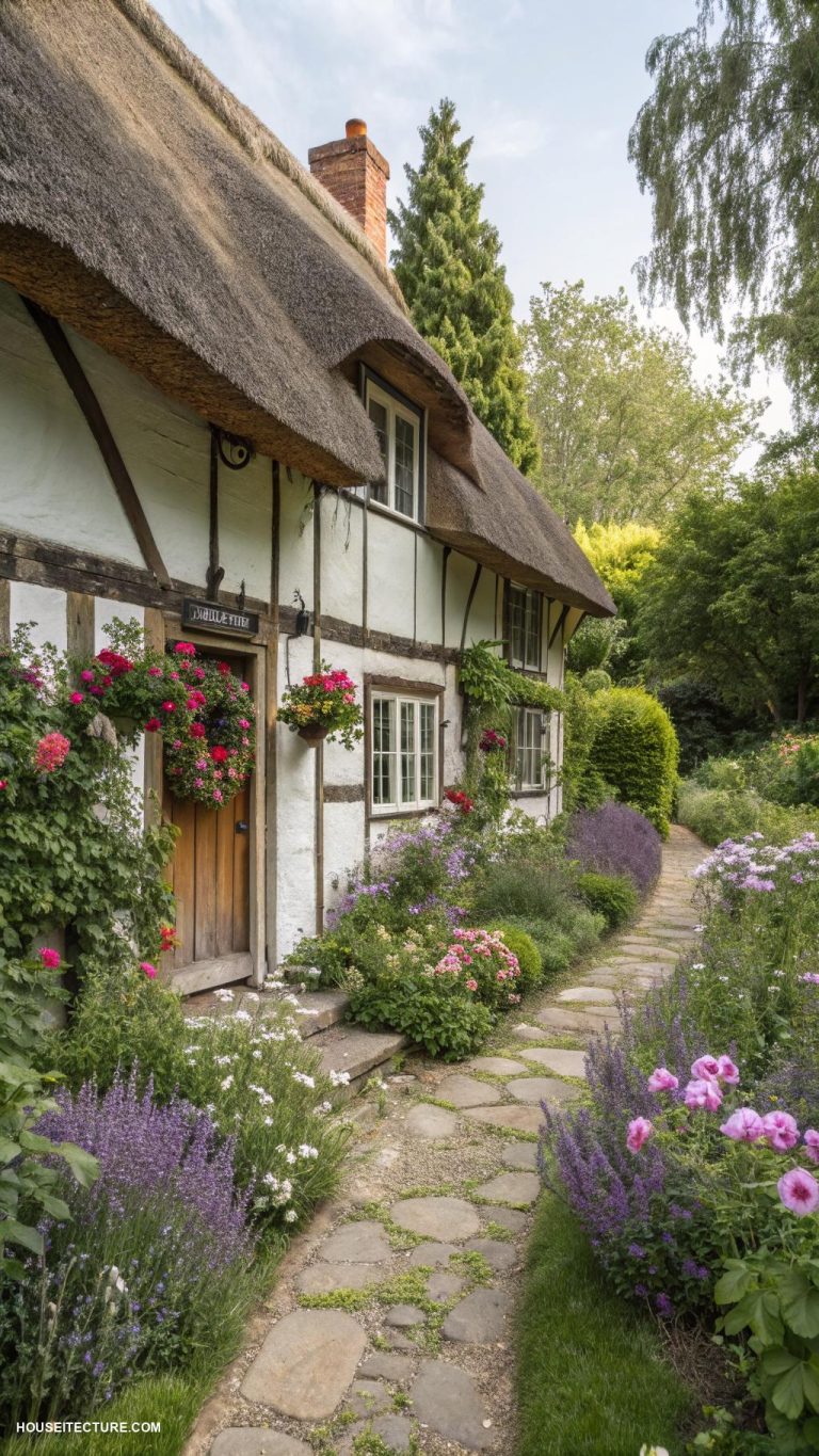 english cottages Charming thatched roof cottage with garden