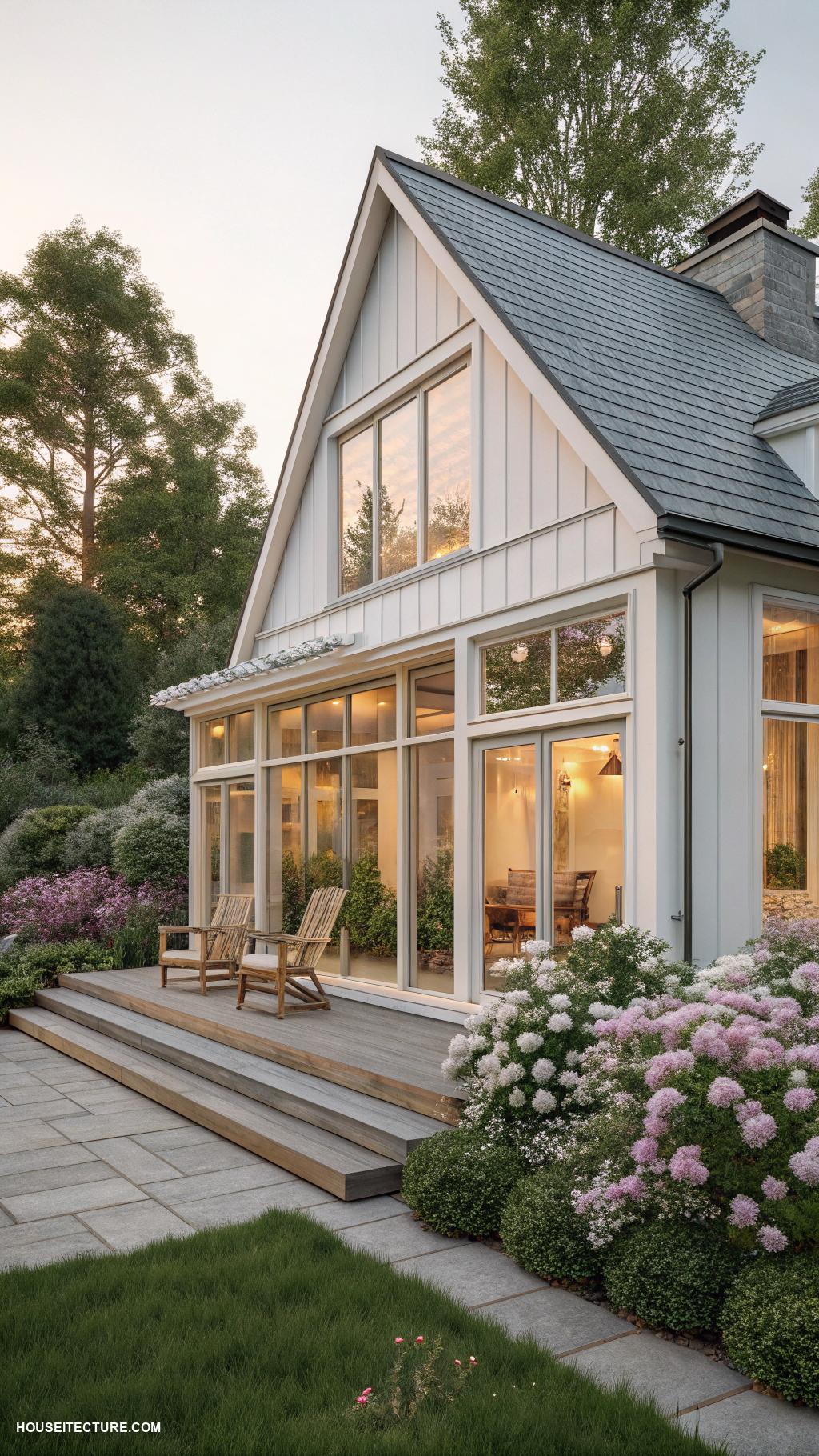 english cottages Minimalist cottage with large windows