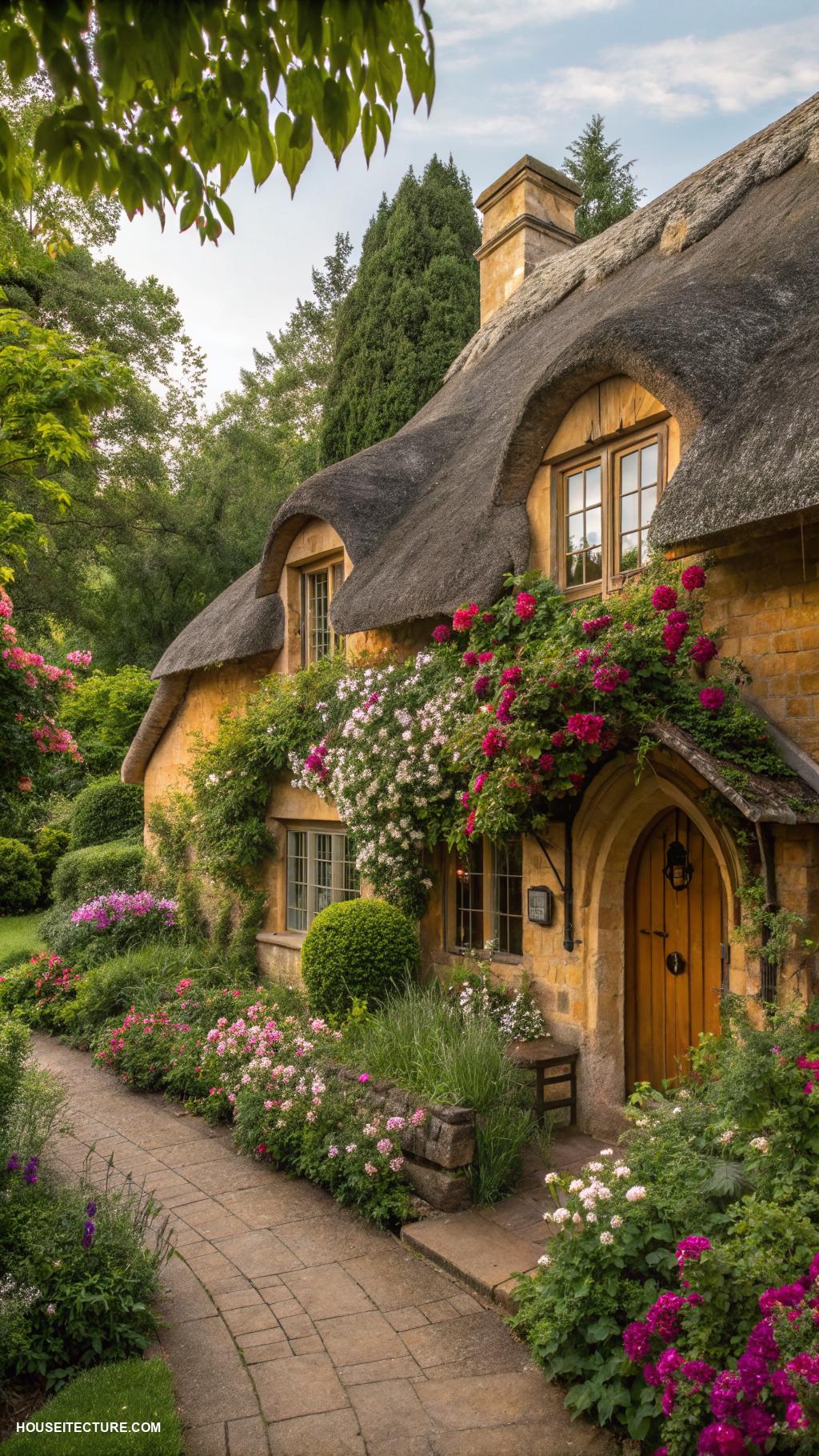 english cottages Traditional cottage with arched doorways