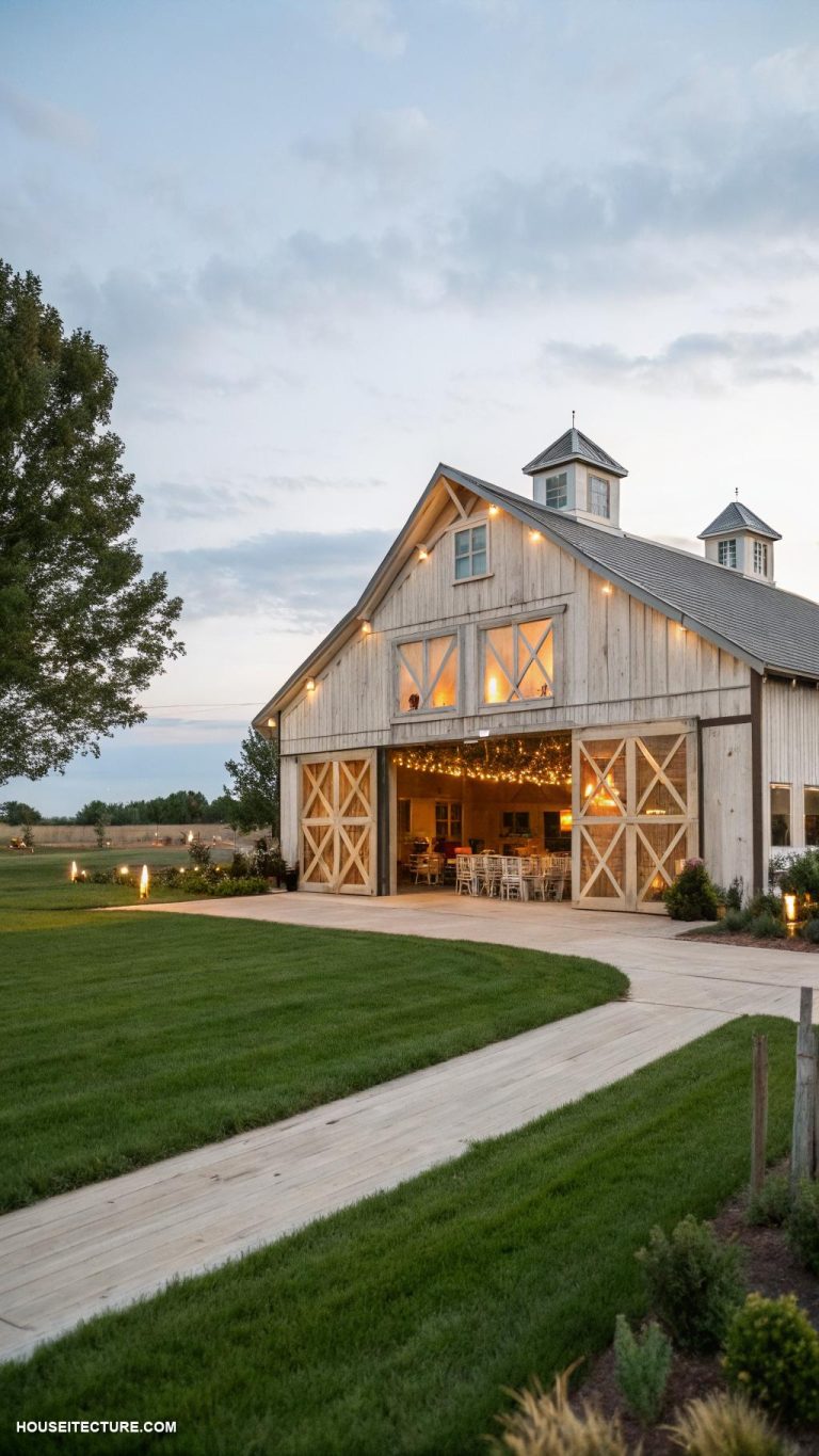 farmhouse with barn ideas Dual purpose barn for storage and events