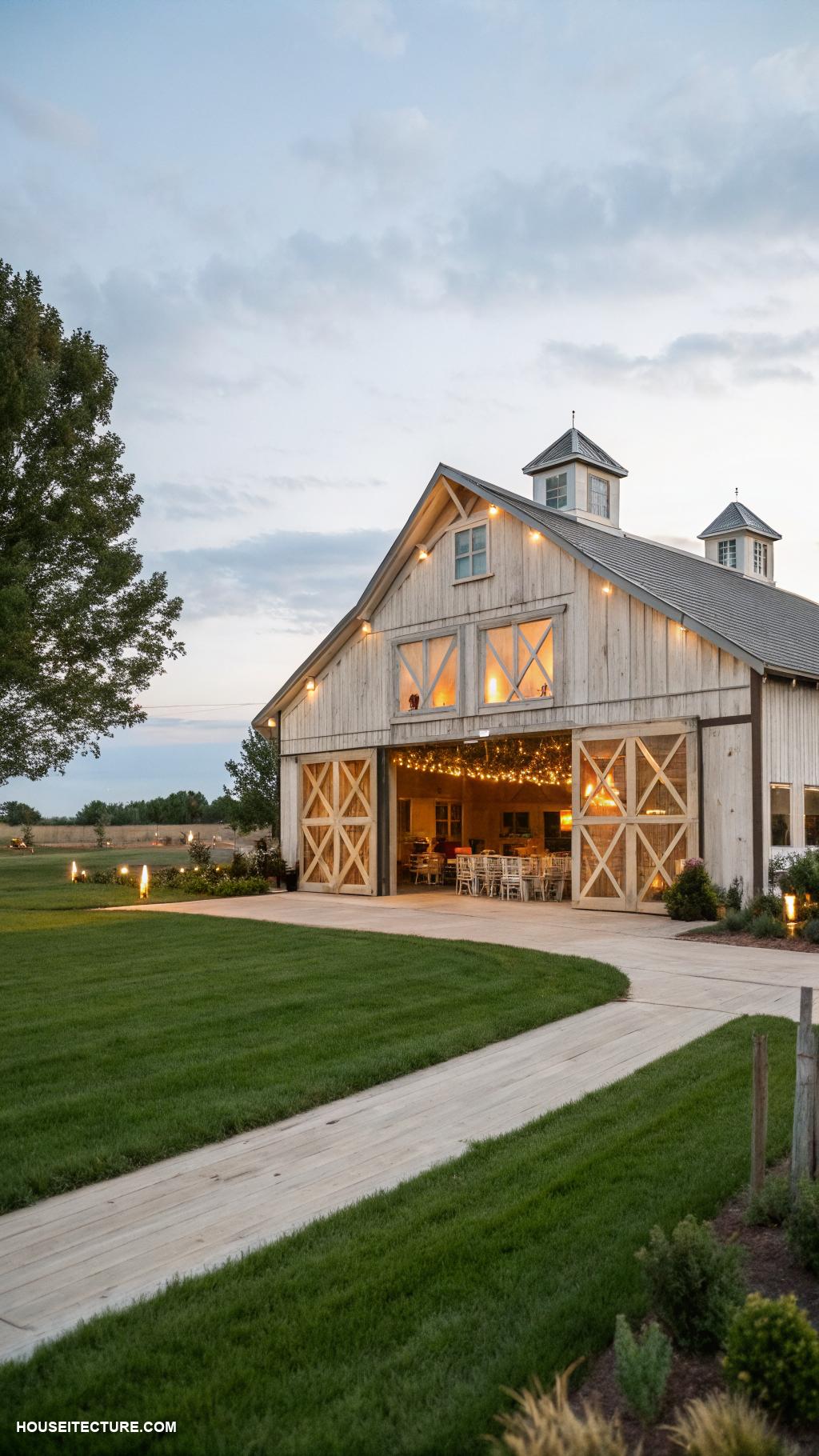 farmhouse with barn ideas Dual purpose barn for storage and events